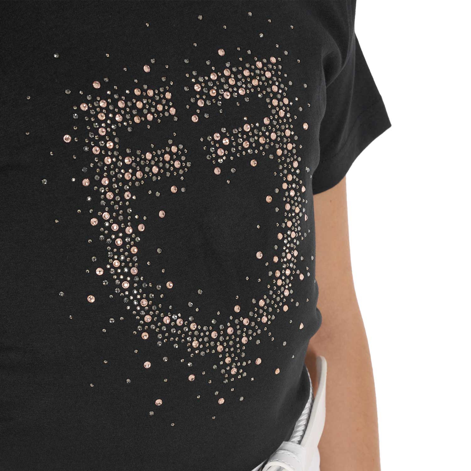 Schmal geschnittenes Mädchen-T-Shirt mit Glitzer-Logo