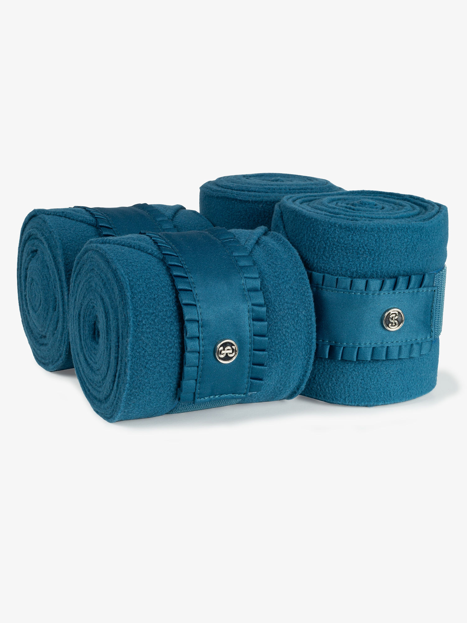 Ruffle bandages in petrol blue