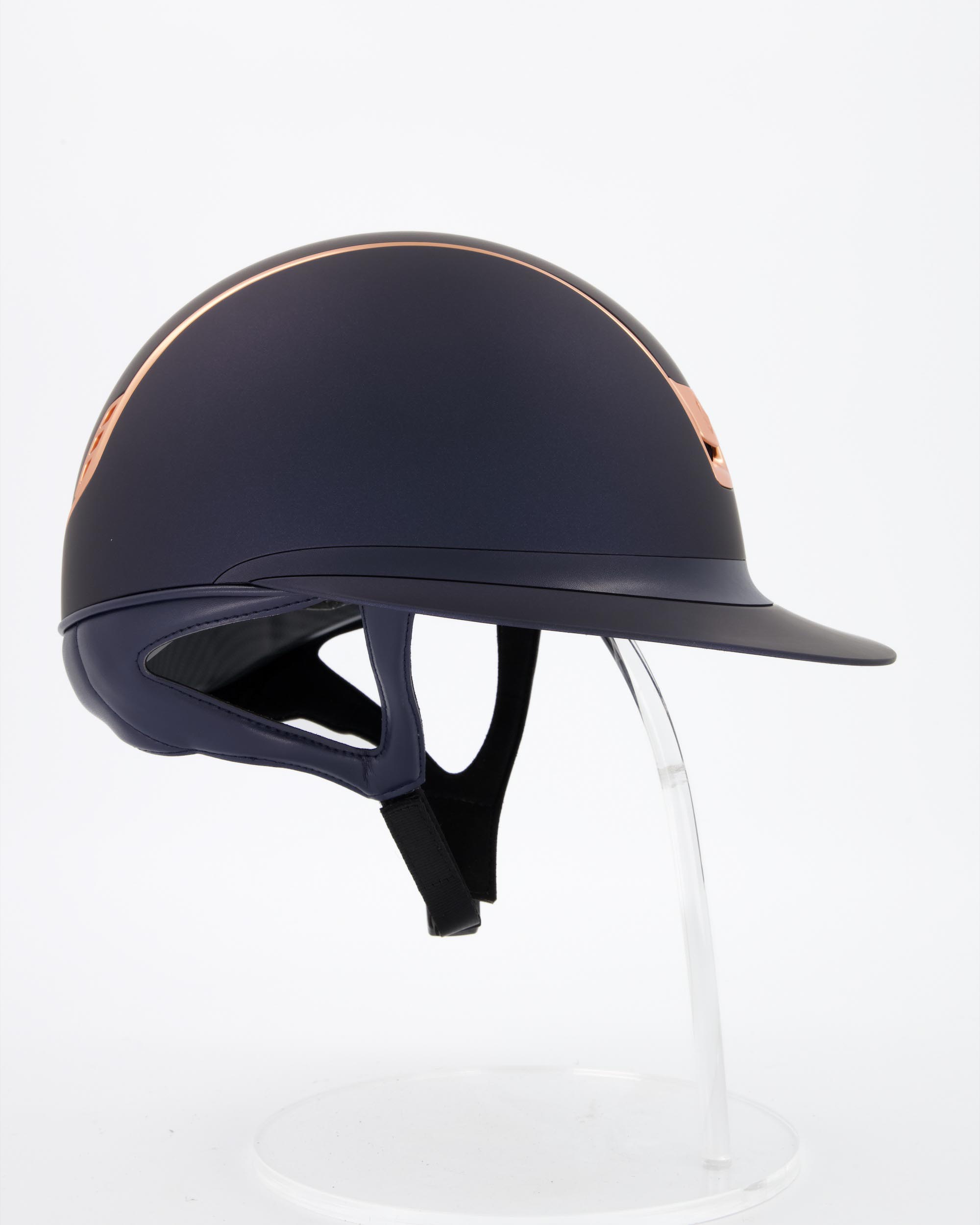 Reithelm 2.0 Miss Shield Shadowmatt Blue, Trim u. Blason Matt Pink Gold in blau