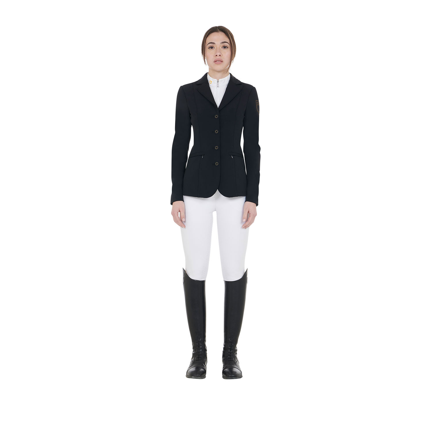 Damen-Turnierjacket mit kontrastfarbenem, gesticktem Logo