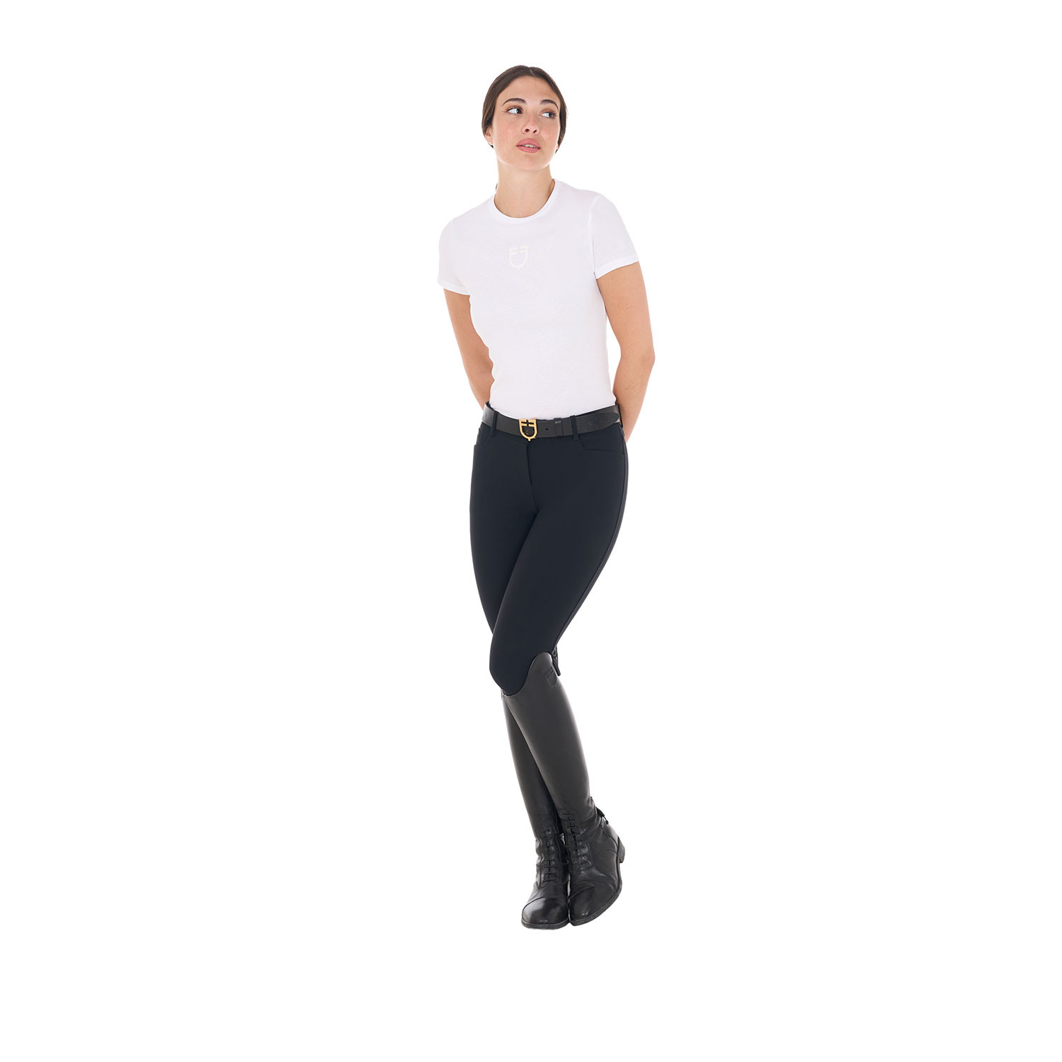 Damen-T-Shirt mit Ton-in-Ton-Logo