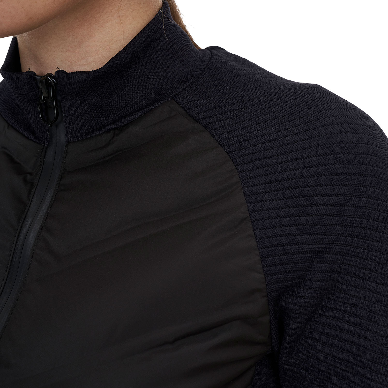 Damen RIDERTECHNOLOGY Hybrid-Steppjacke Nylon+Strick mit durchgehendem Reißverschluss