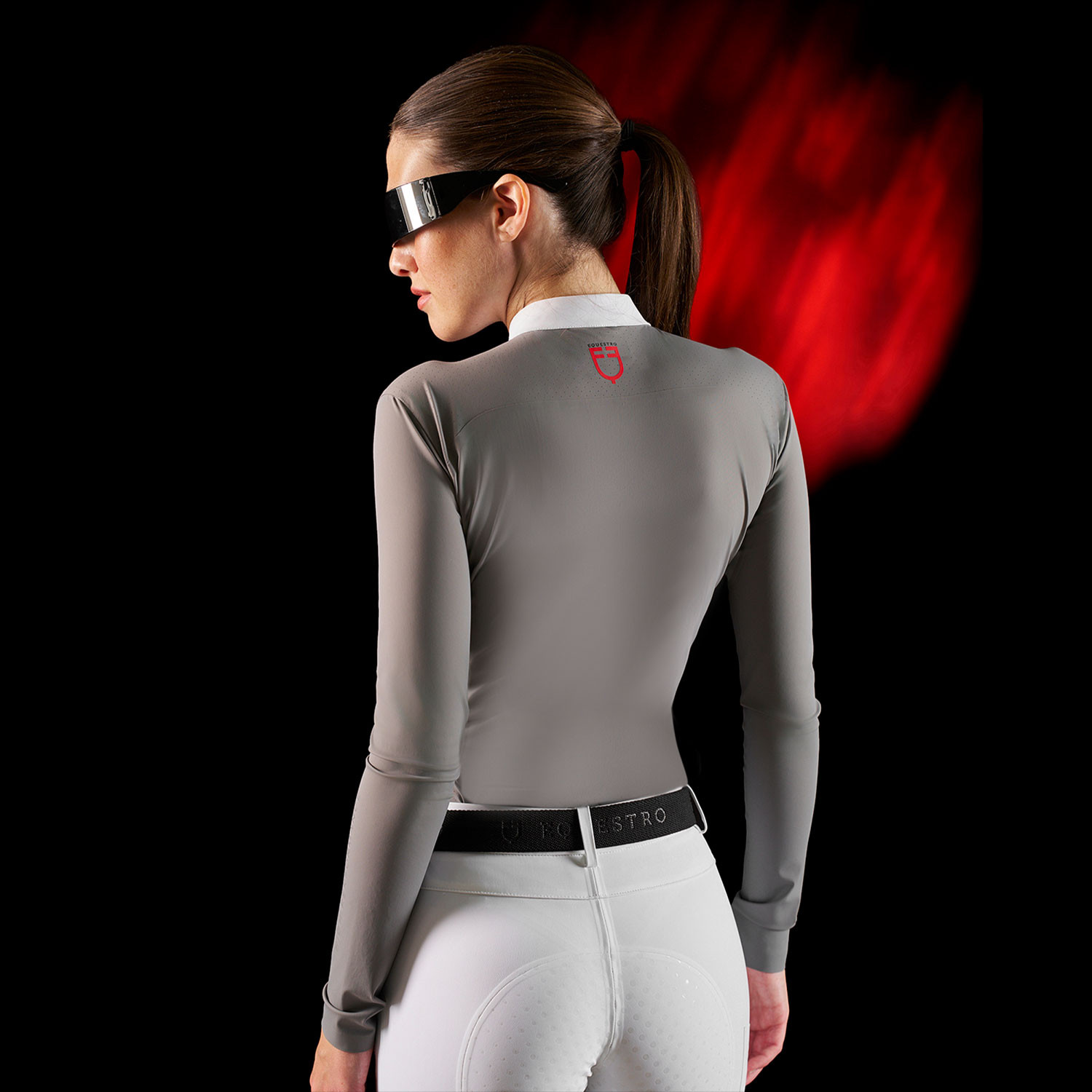 Ridertechnology Turnier-Polo-Shirt Langarm mit Reißverschluss