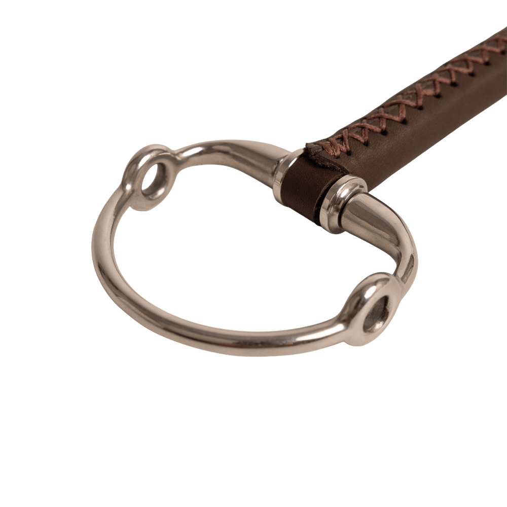 Leder-Gagtrense mit Olivenkopf-Ringen