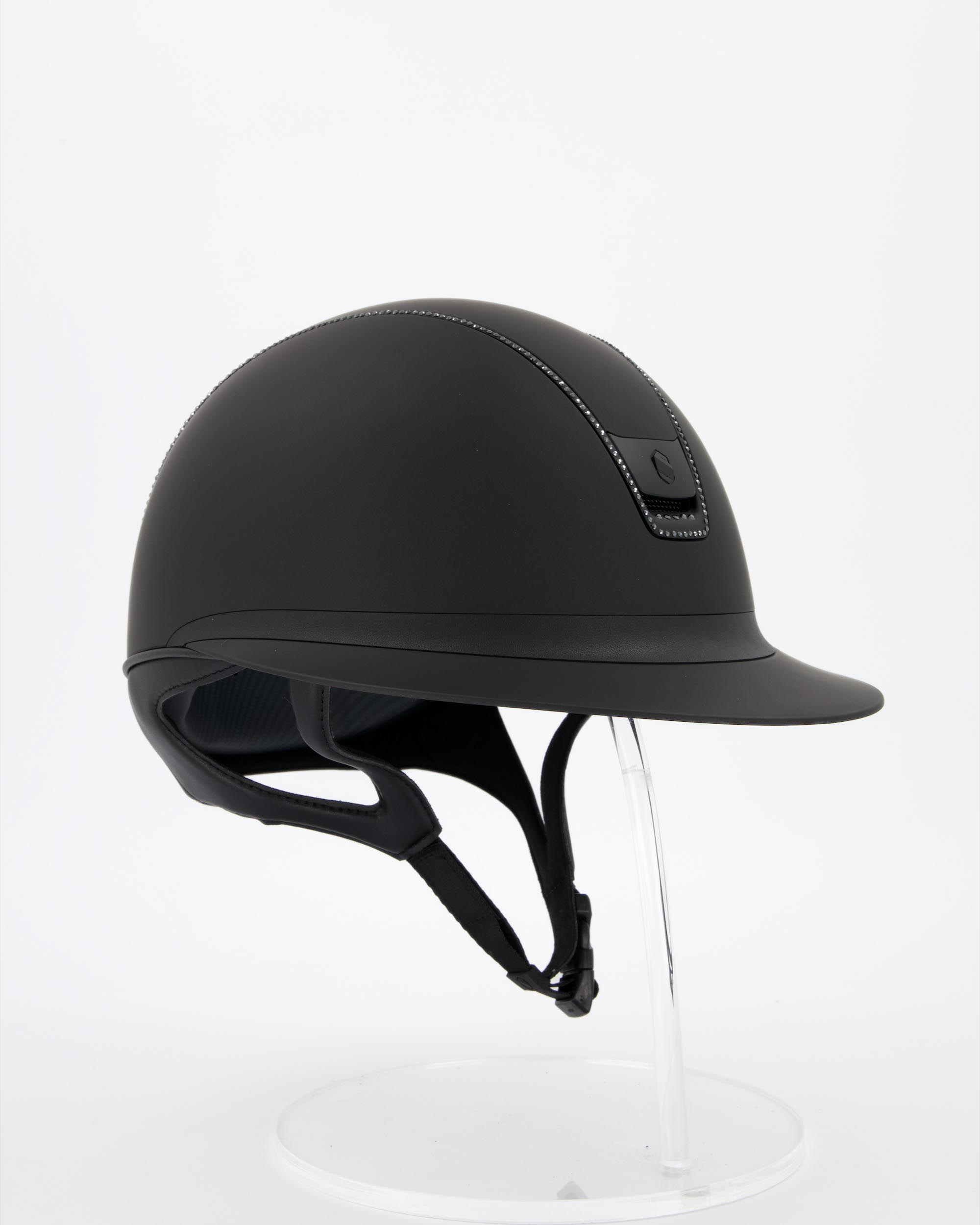 Riding helmet 2.0 Miss Shield Shadowmatt Black, Trim u. Blason Matt Black 300 Swarovski Jet Hemitate in black