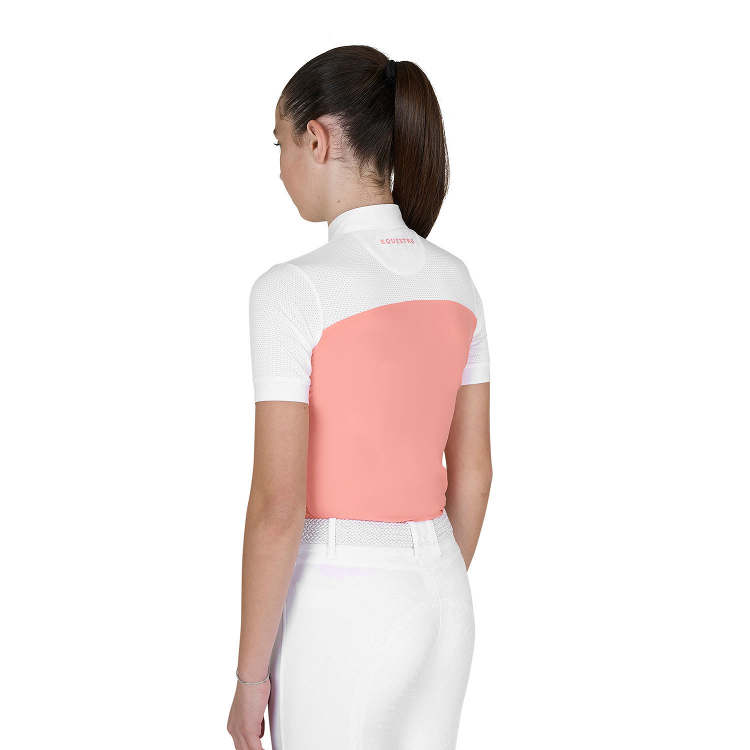 Mädchen-Turnierpolo Slim Fit mit perforiertem Stoff