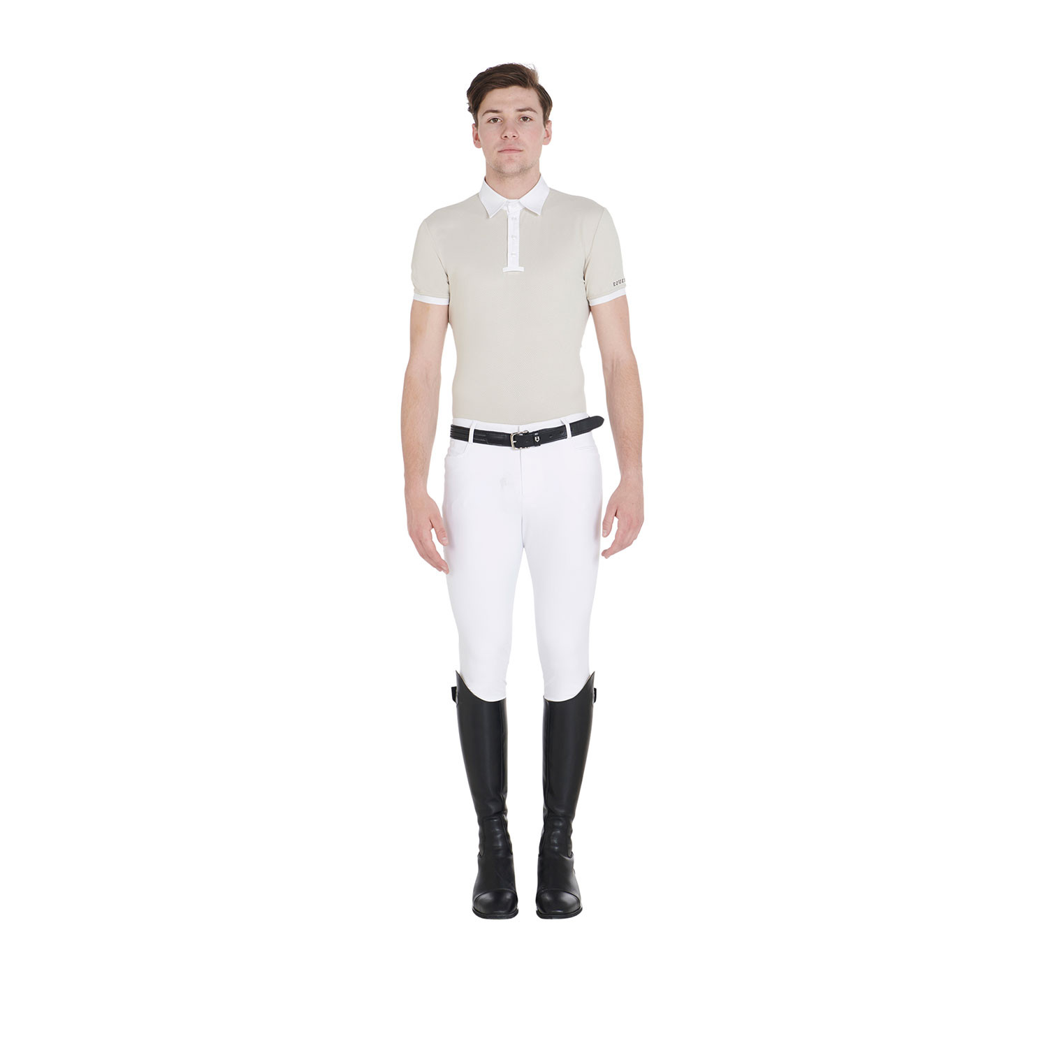 Schmale Herren-Reithose mit Grip und Logo