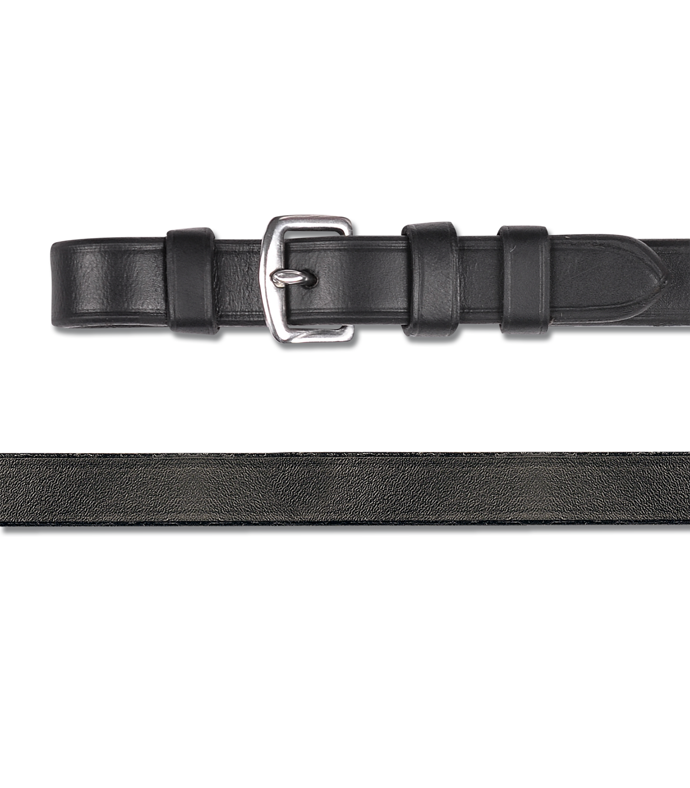Kandarenzügel Leder,  12 mm, schwarz mit Schnallen