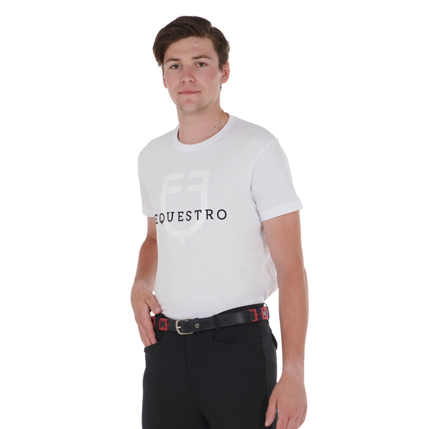 Ledergürtel mit geometrischem Muster