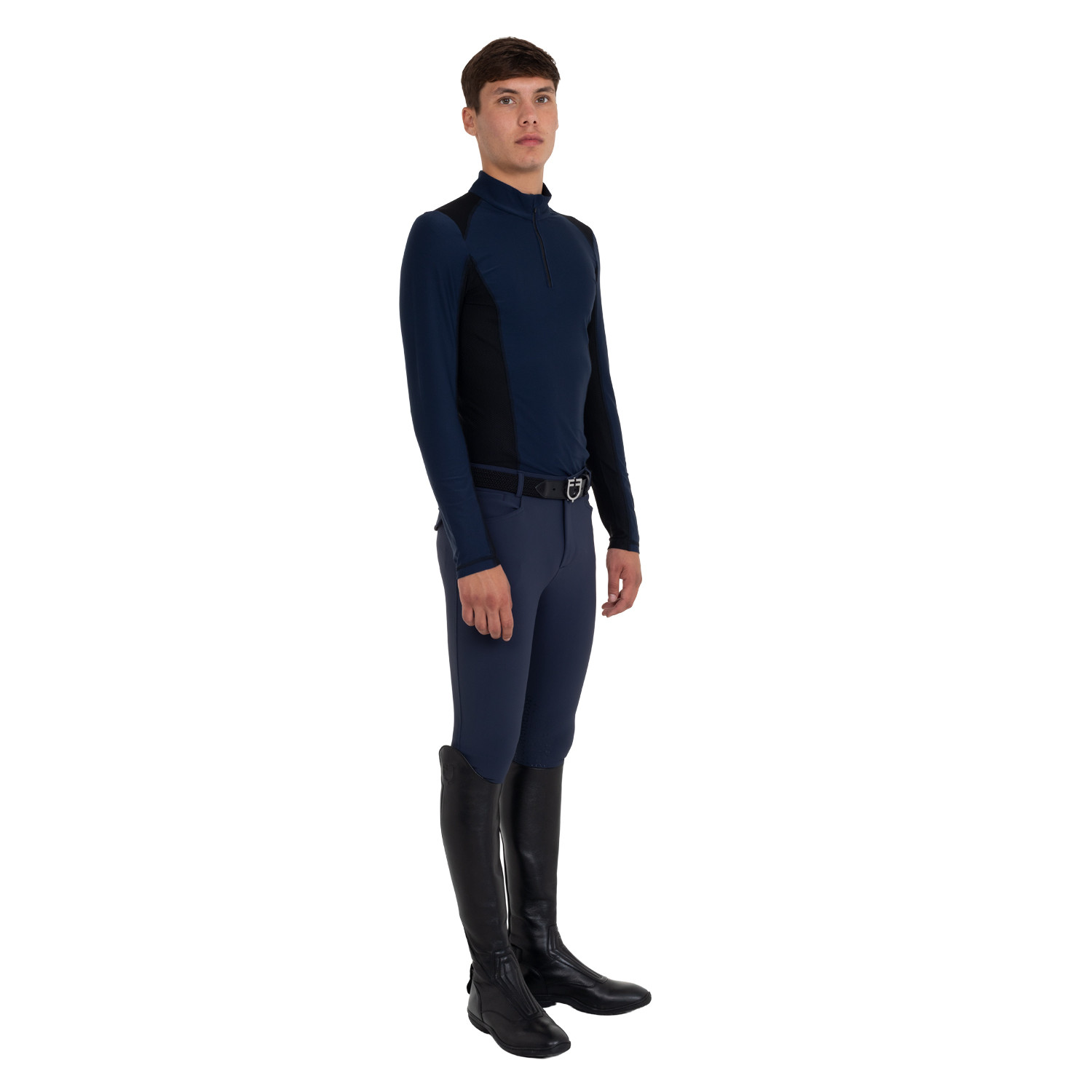 Heren rijbroek slim fit met kniegrip