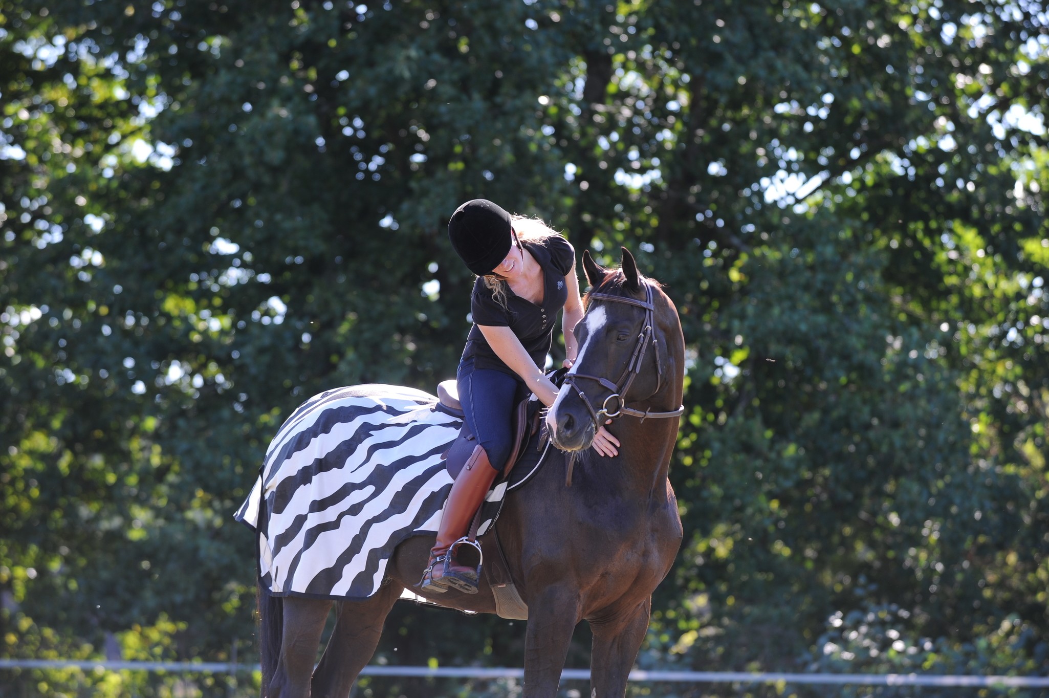 Fliegendecke Buzz-Off Riding in Zebra/Black
