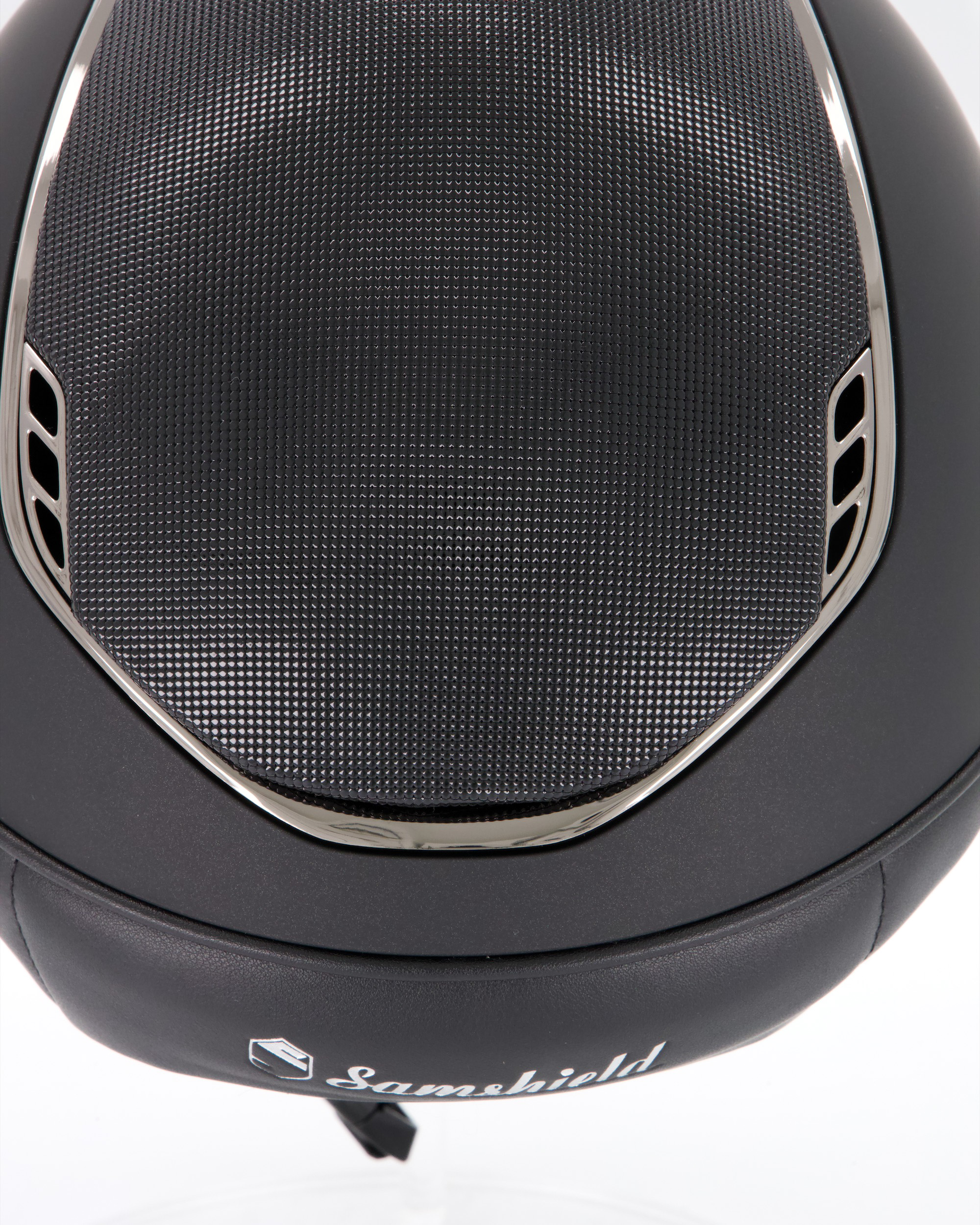 Reithelm 2.0 Miss Shield Shadowmatt Black, Top u. Frontal Band Shimmer, Trim u. Blason Chrome Black