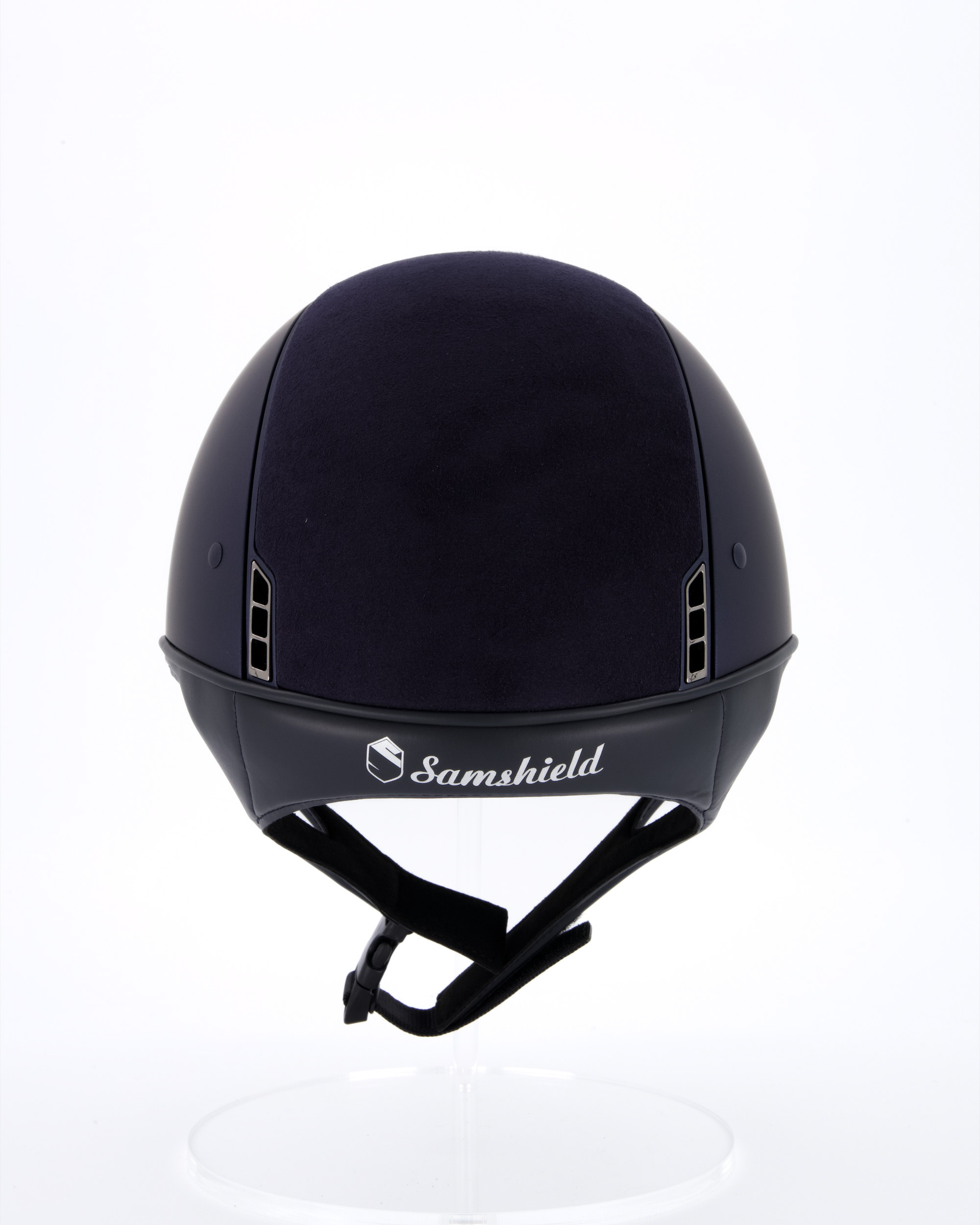 Riding helmet Shadowmatt Alcantara 5 Swarovski stones blue in blue