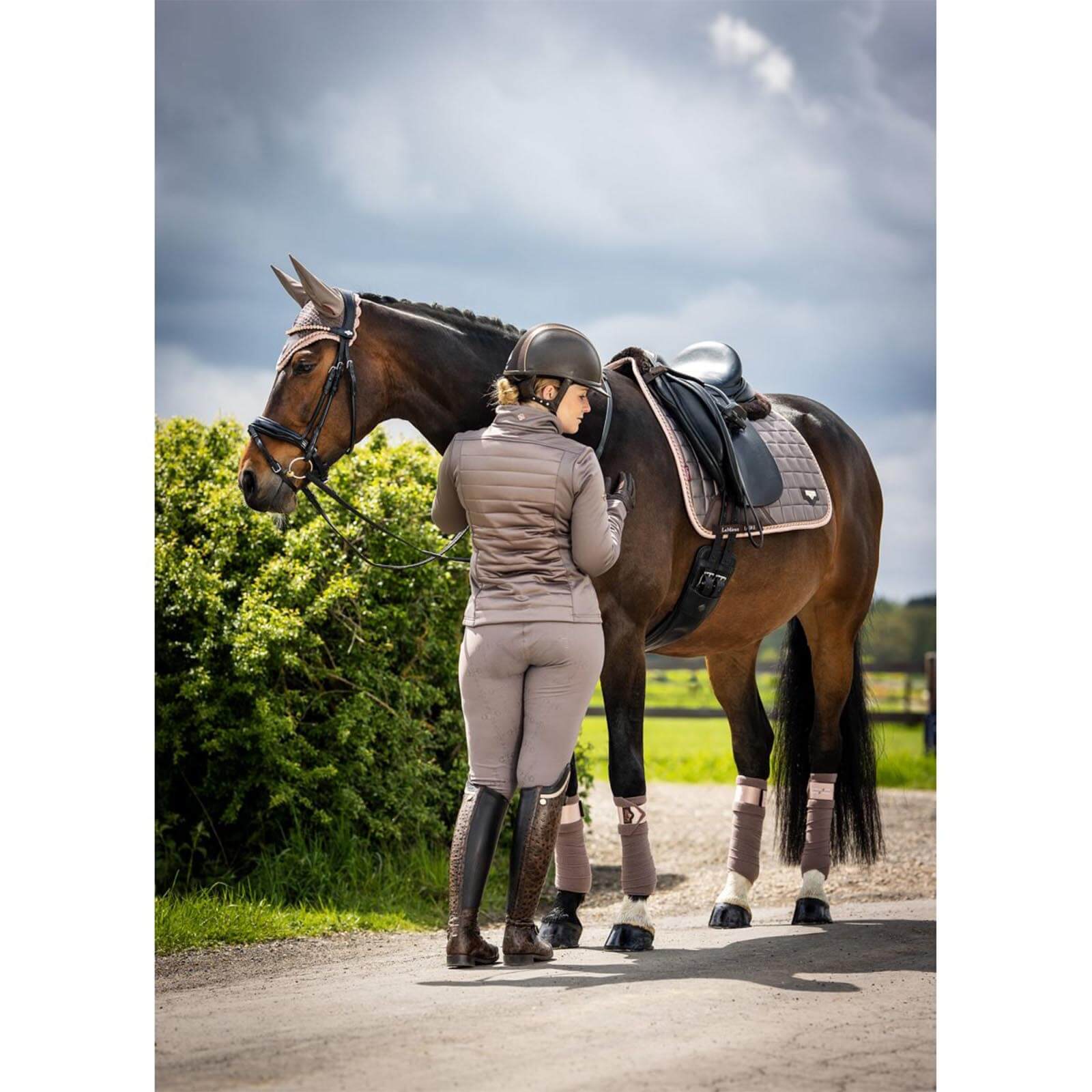 Fleece bandages Loire Polo in Truffle