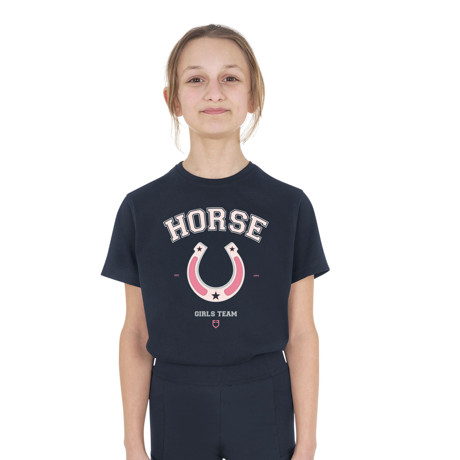 Baumwoll-T-Shirt Horse Team für Mädchen