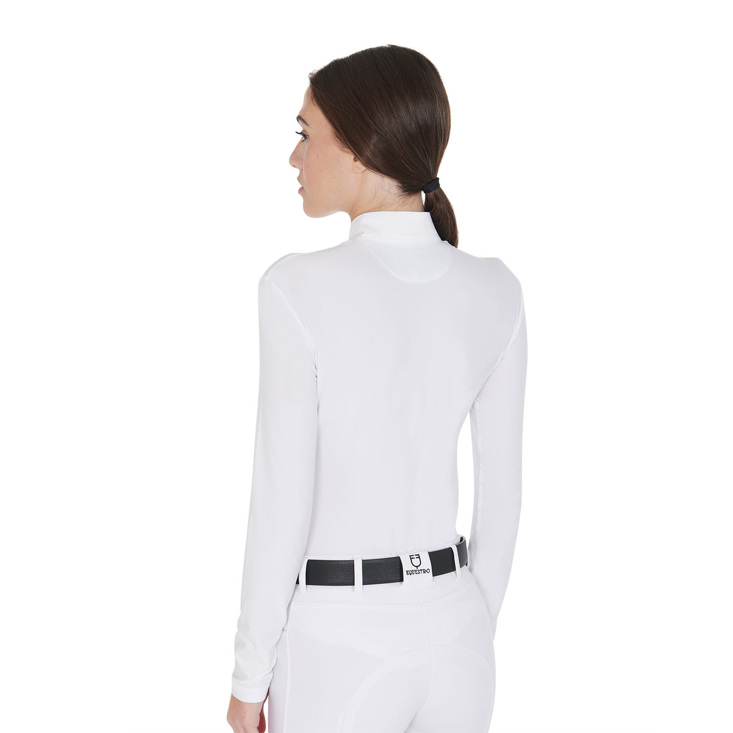 Langarm-Poloshirt aus technischem Fleece für Damen