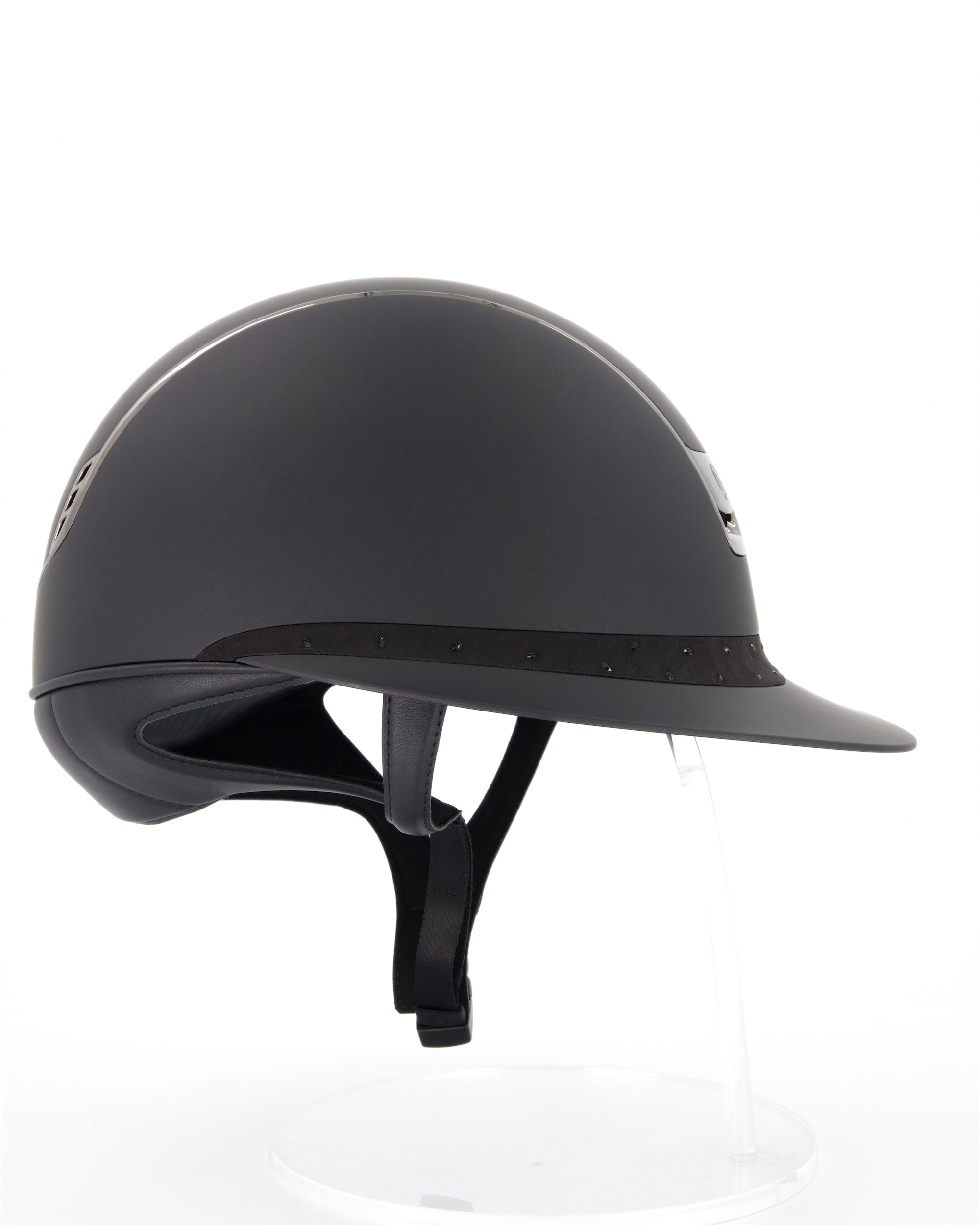 Reithelm 2.0 Shadowmatt black, Frontalband Crystal Comet light, Trim u. Blason Chrome Black