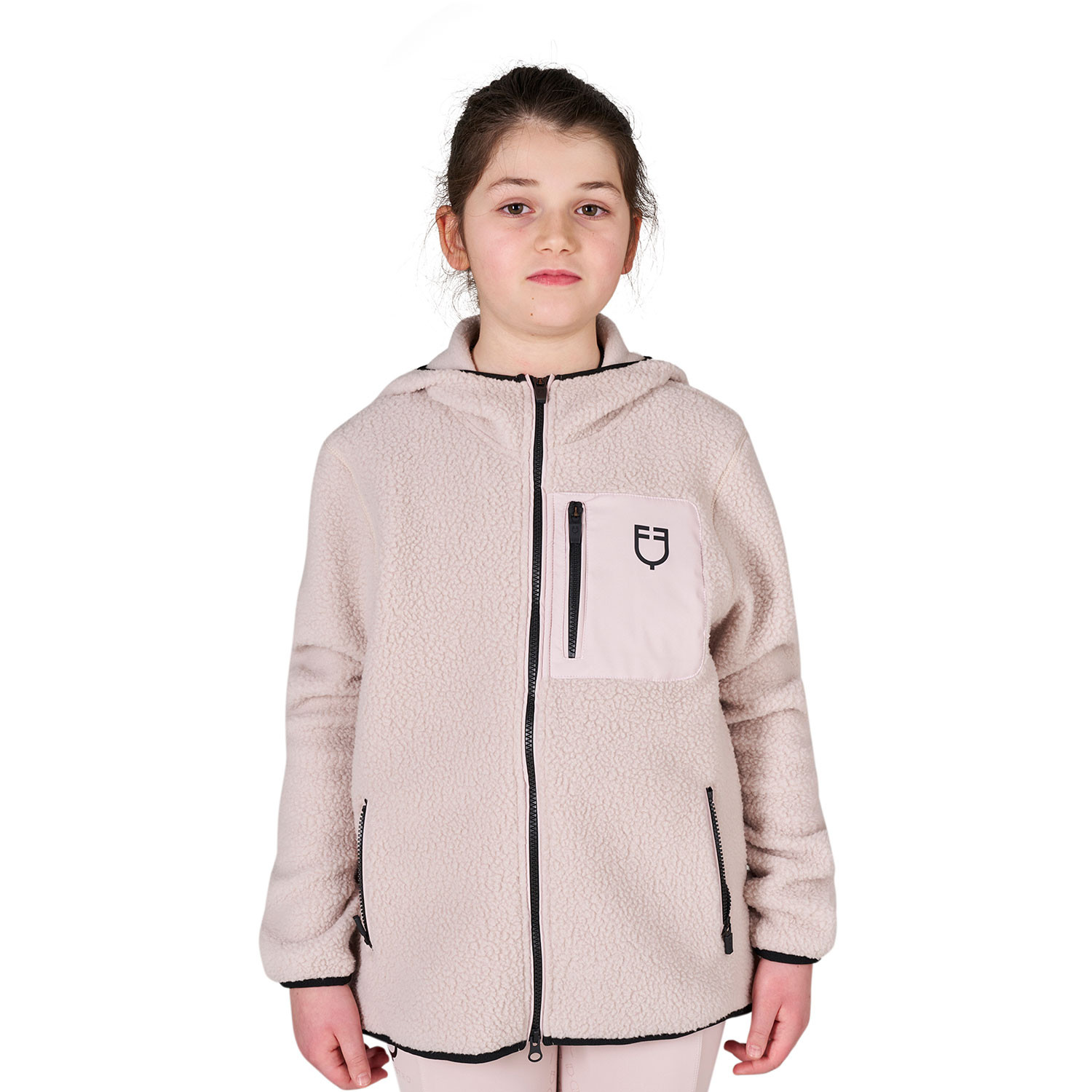 Unisex-Kinder-Teddyfleece-Hoodie mit Reißverschluss