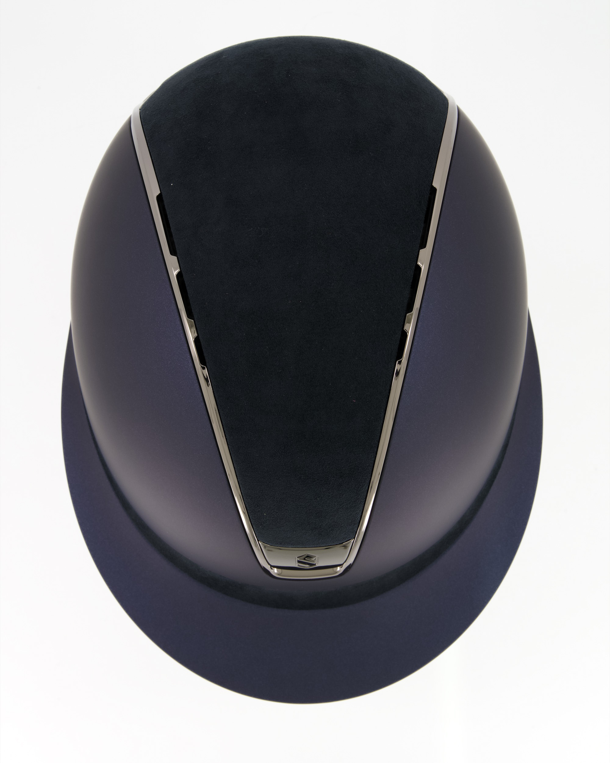 Reithelm Miss Shield 2.0 Shadowmatt, Top u. Frontal Band Alcantara Blue, Trim Chrome Black, Blason Chrome Black in blau