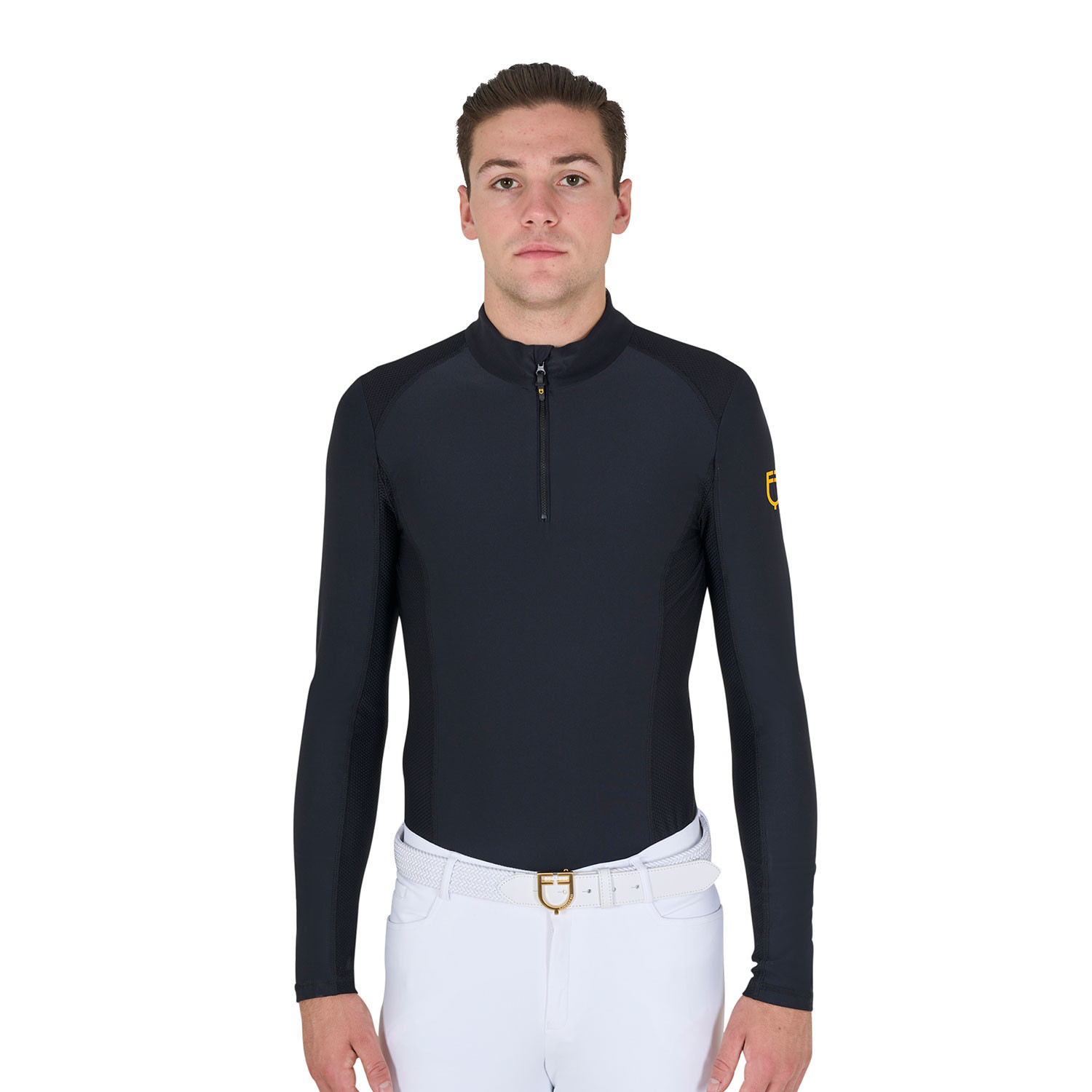 Herren-Trainingspolo Langarm Slim Fit