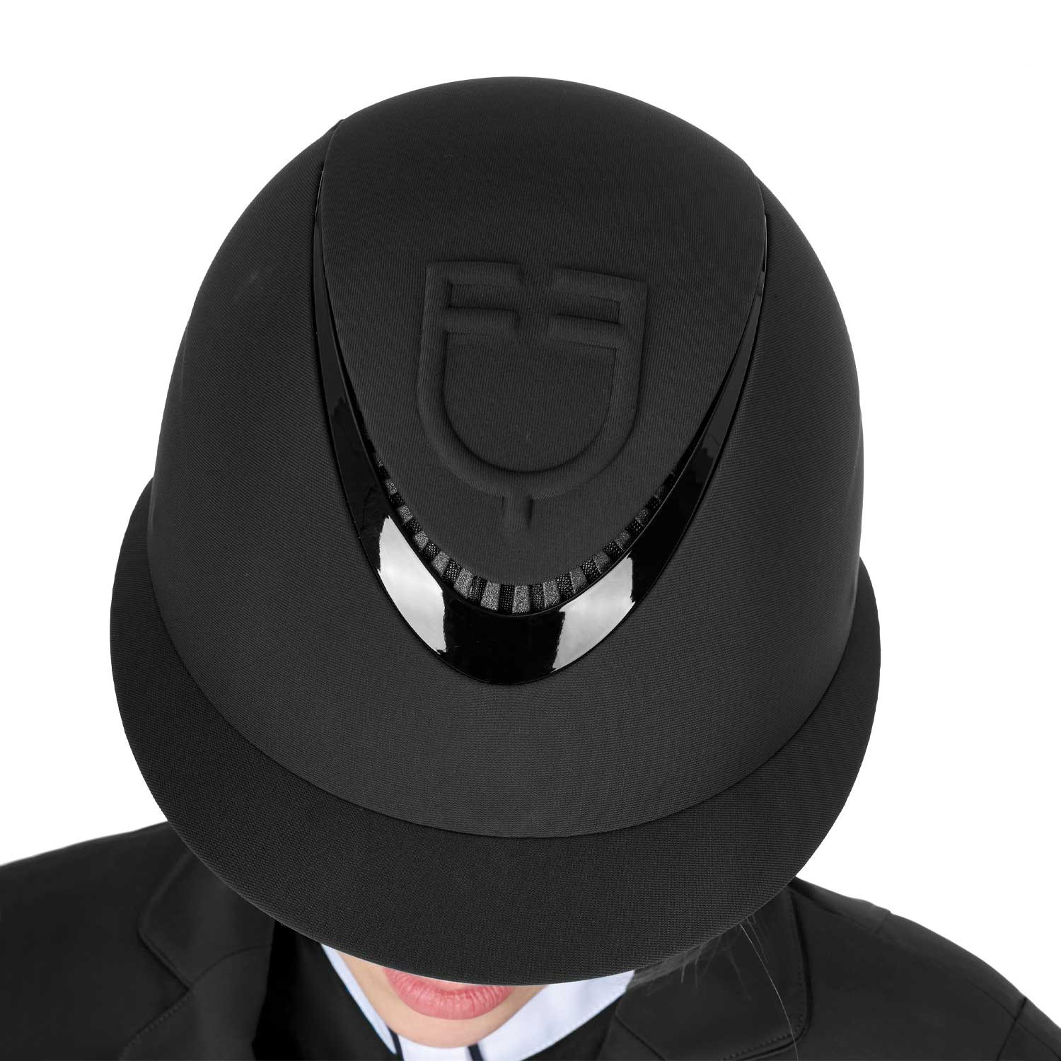Reithelm für Damen mit breitem Schirm und geprägtem Logo, EN 1384-2023