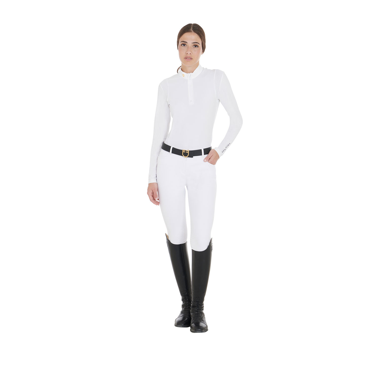 Tailliertes Damen-Poloshirt aus technischem Gewebe