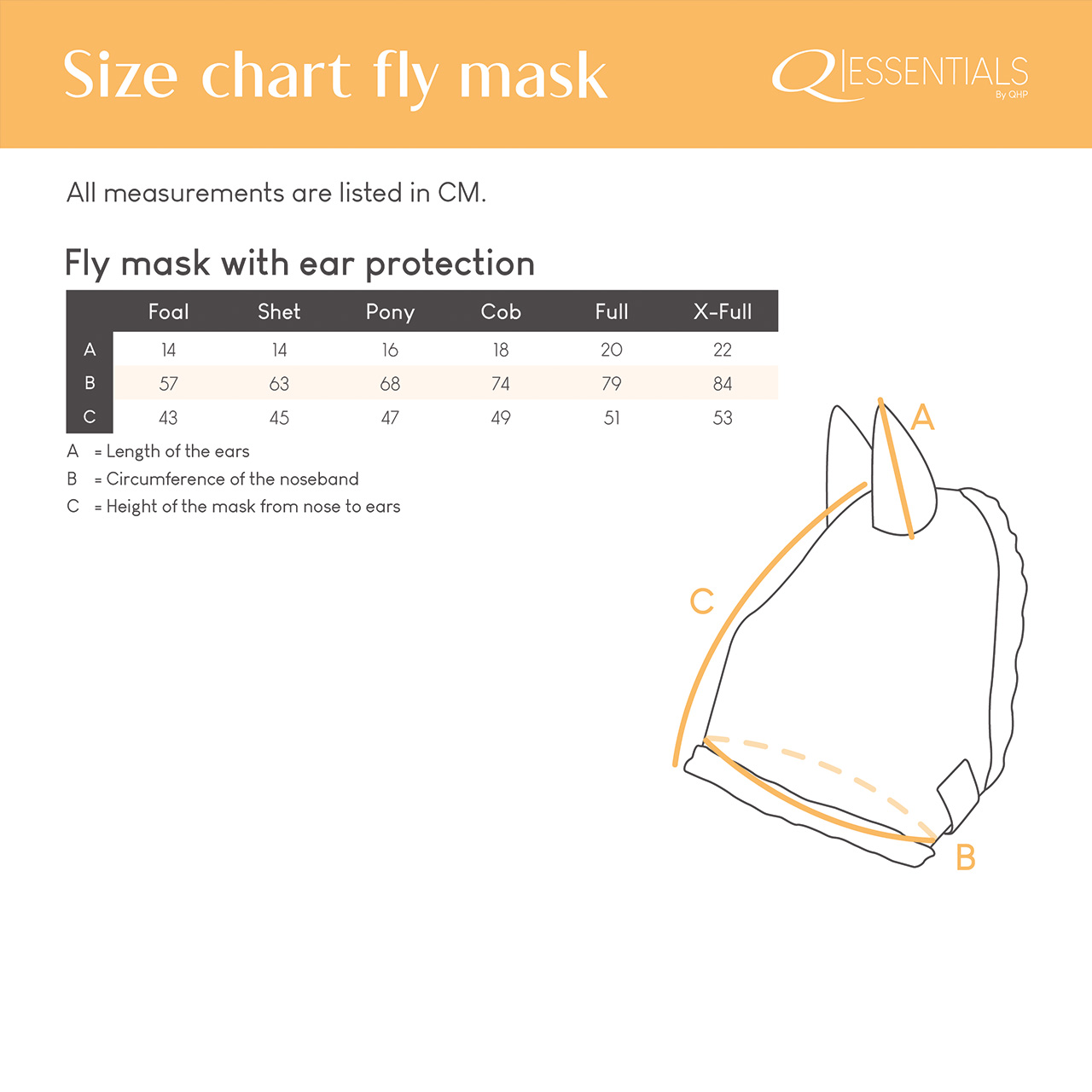 Fliegenmaske mit Ohren