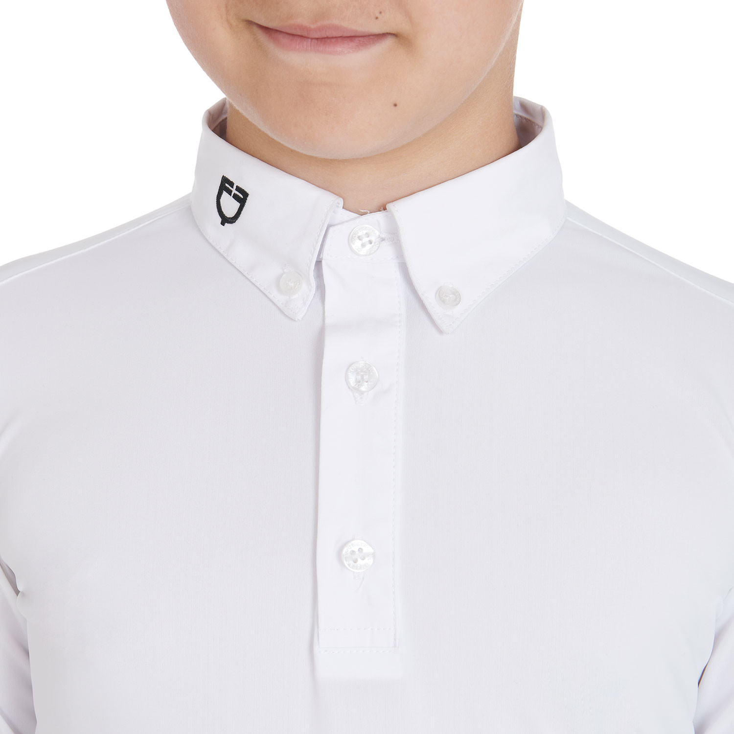 Schmal geschnittenes Turnierpoloshirt mit drei Knöpfen für Jungen