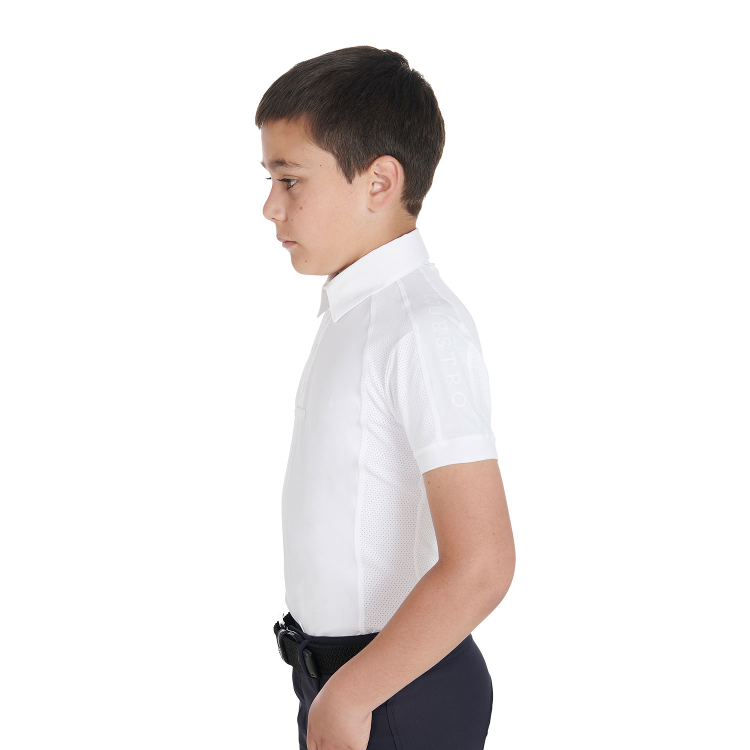 Slim-Fit-Turnierpoloshirt für Jungen mit vier Knöpfen