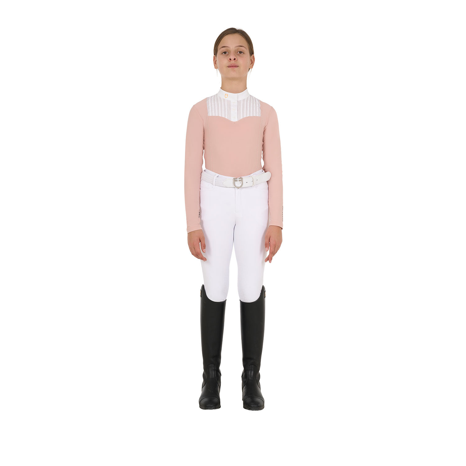 Polo de concours fille coupe ajustée avec strass