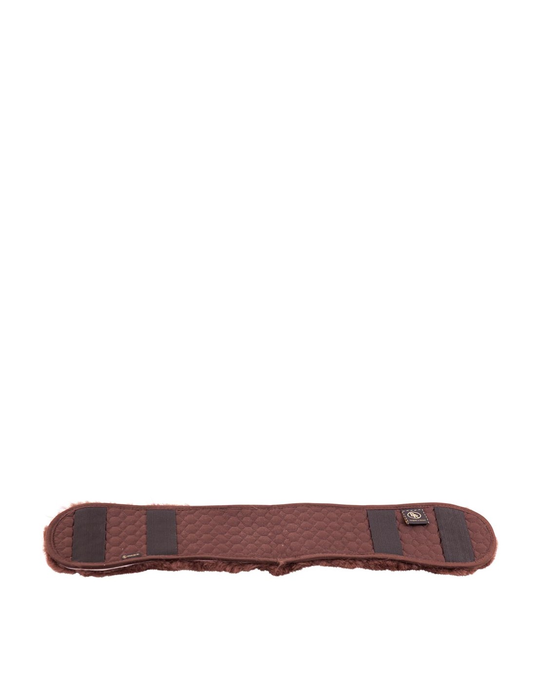 Saddle girth cover sheepskin in brown