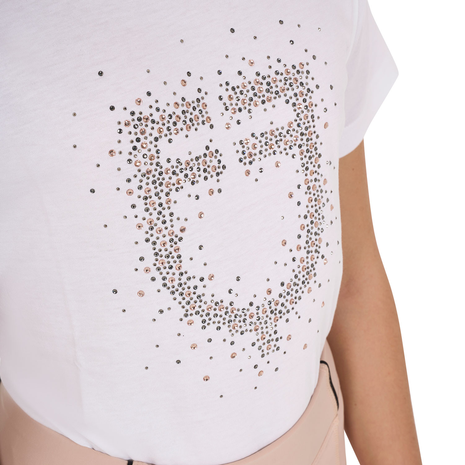 Schmal geschnittenes Mädchen-T-Shirt mit Glitzer-Logo