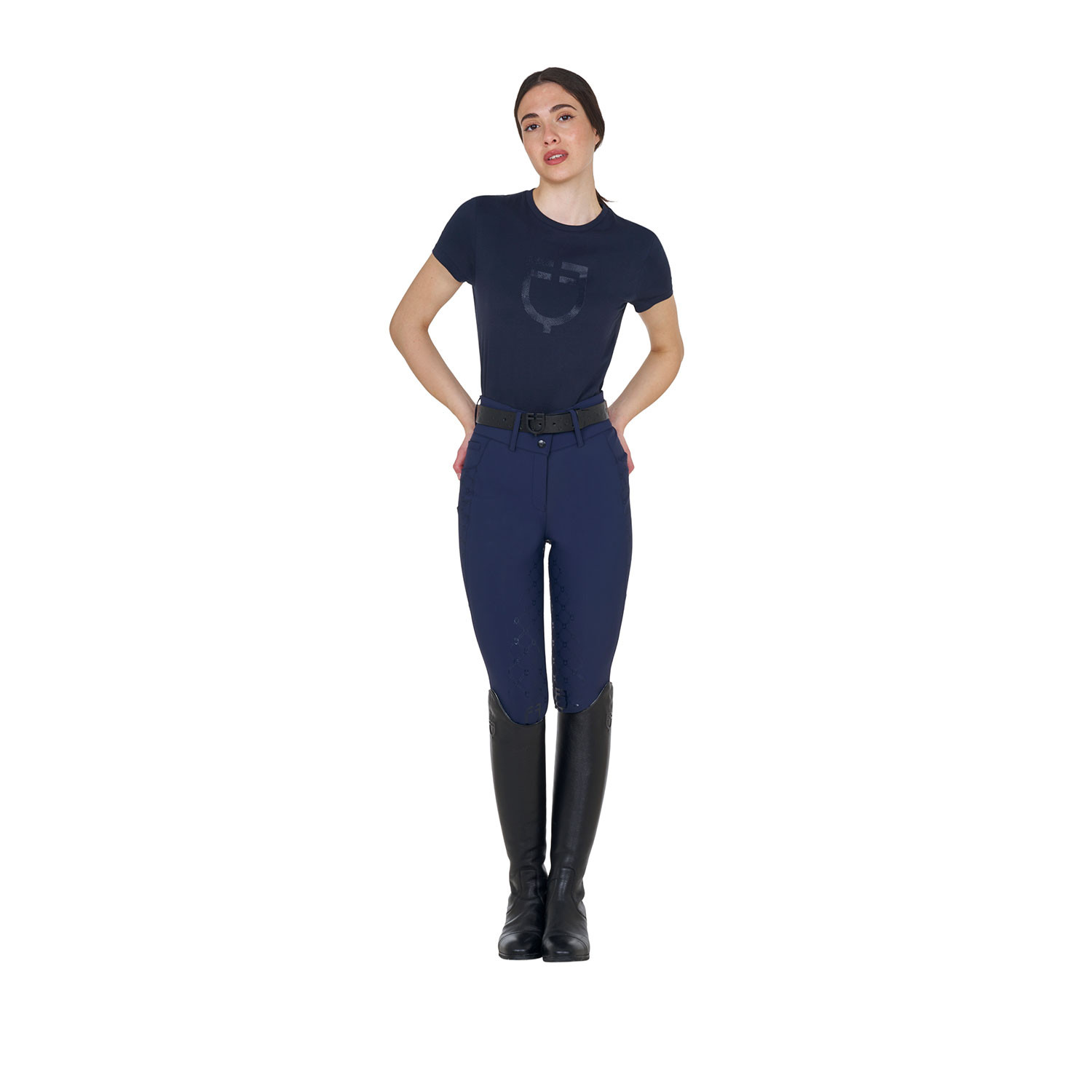 Basic T-Shirt mit tonalem Glanzlogo