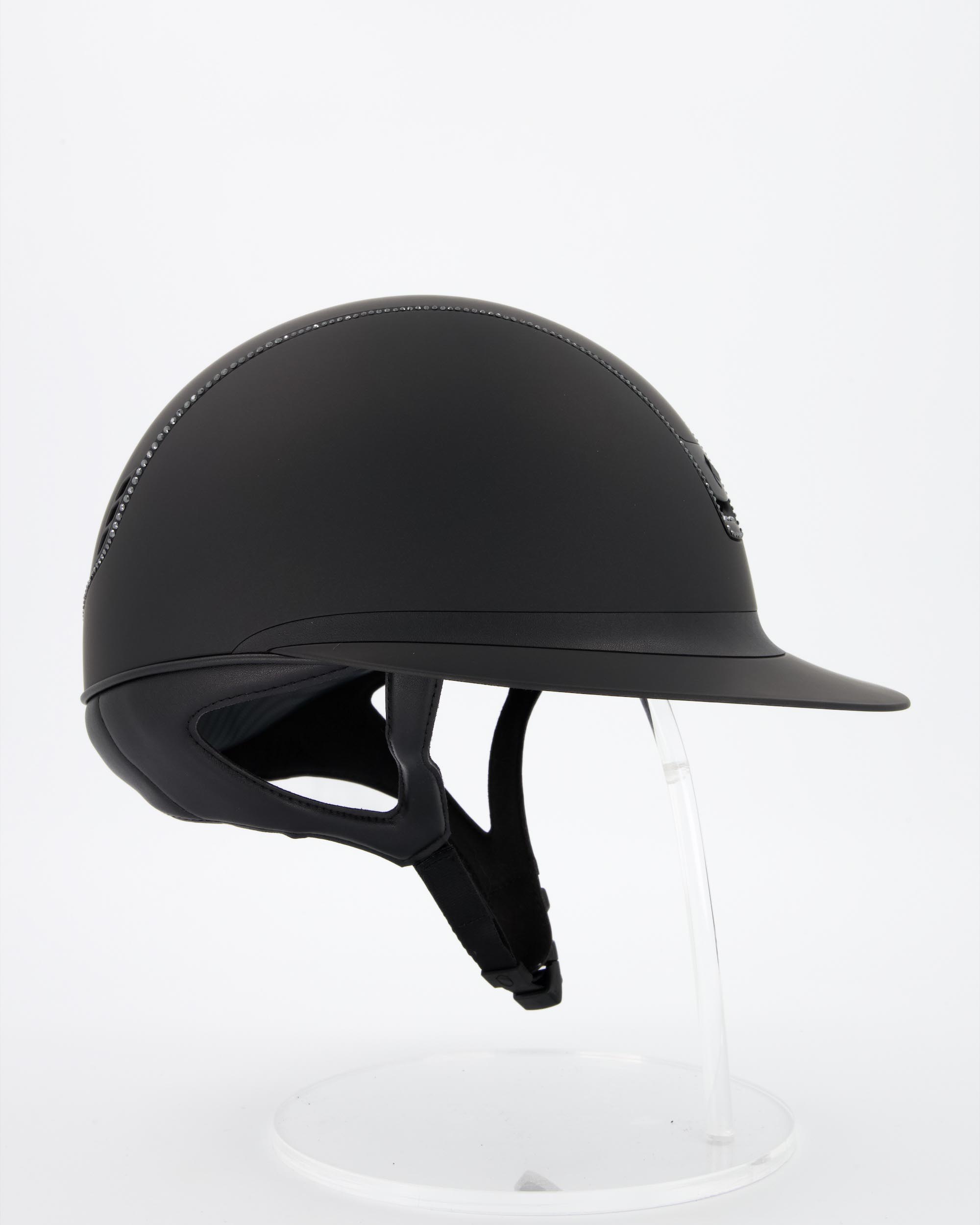 Riding helmet 2.0 Miss Shield Shadowmatt Black, Trim u. Blason Matt Black 300 Swarovski Jet Hemitate in black