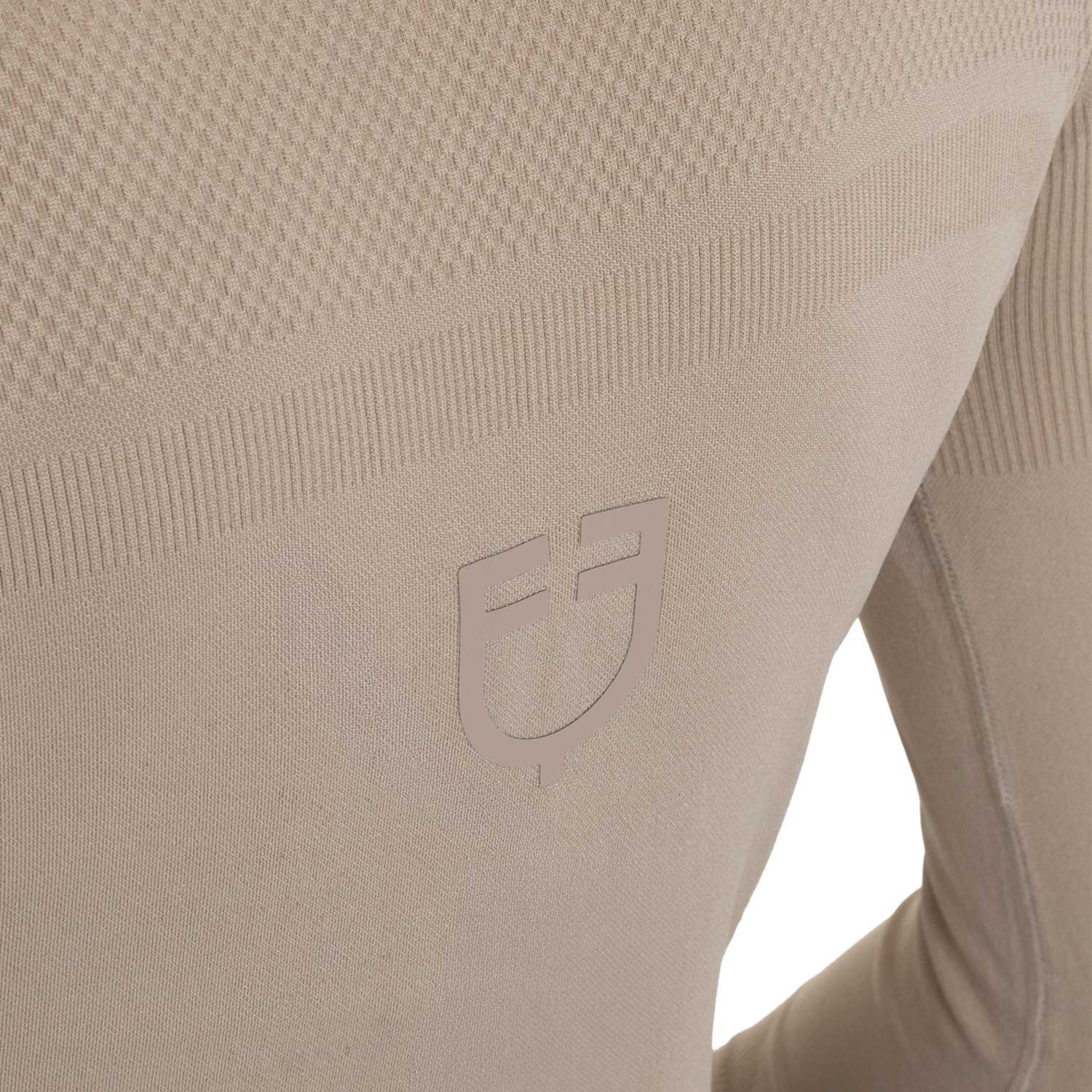 Trainings-Poloshirt für Damen aus technischem Strick mit Reißverschluss