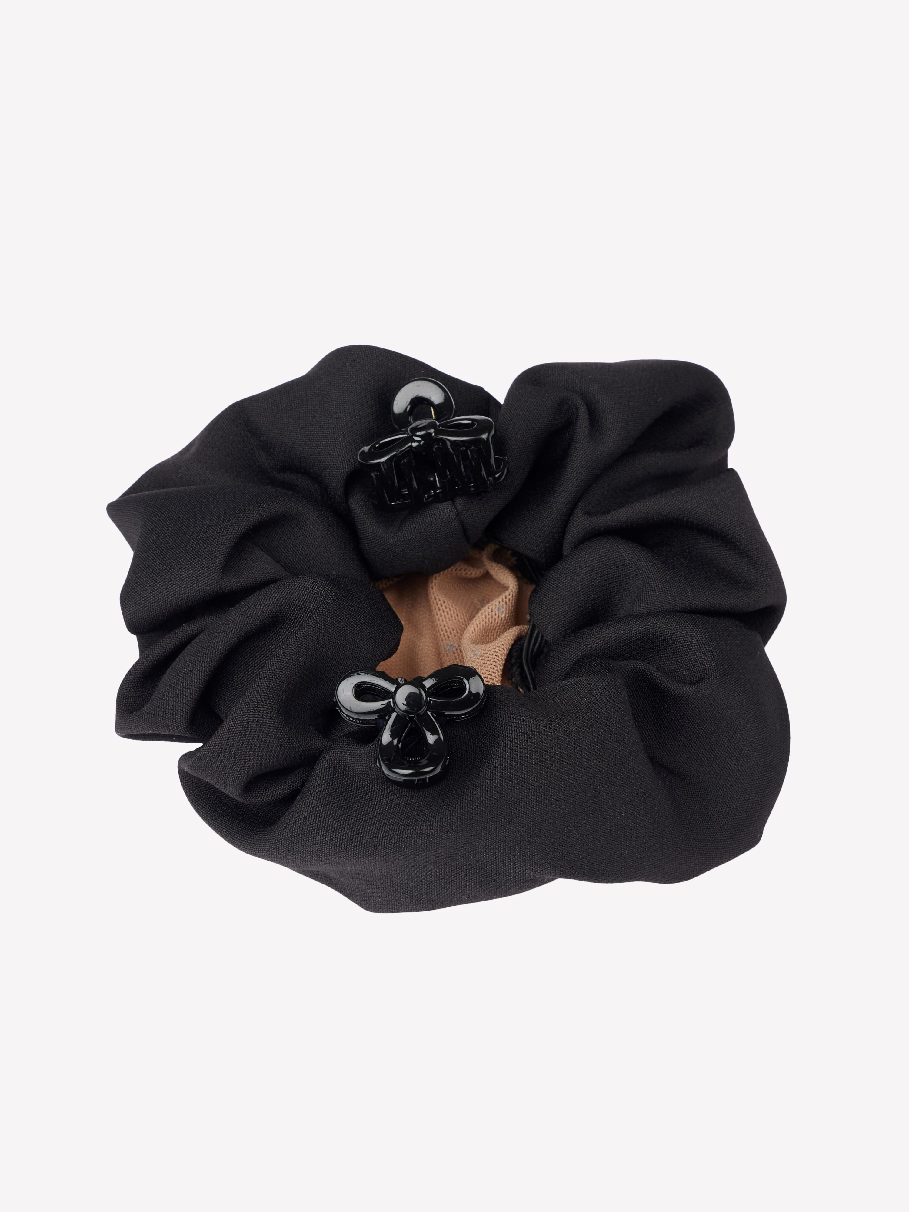 Scrunchie mit Kristall-Haarnetz Schwarz/Blonde