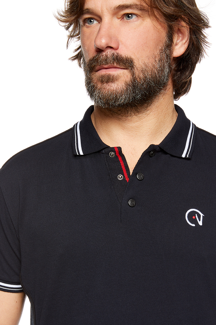 Polo-Top Air Kurzarm Herren in navy/schwarz