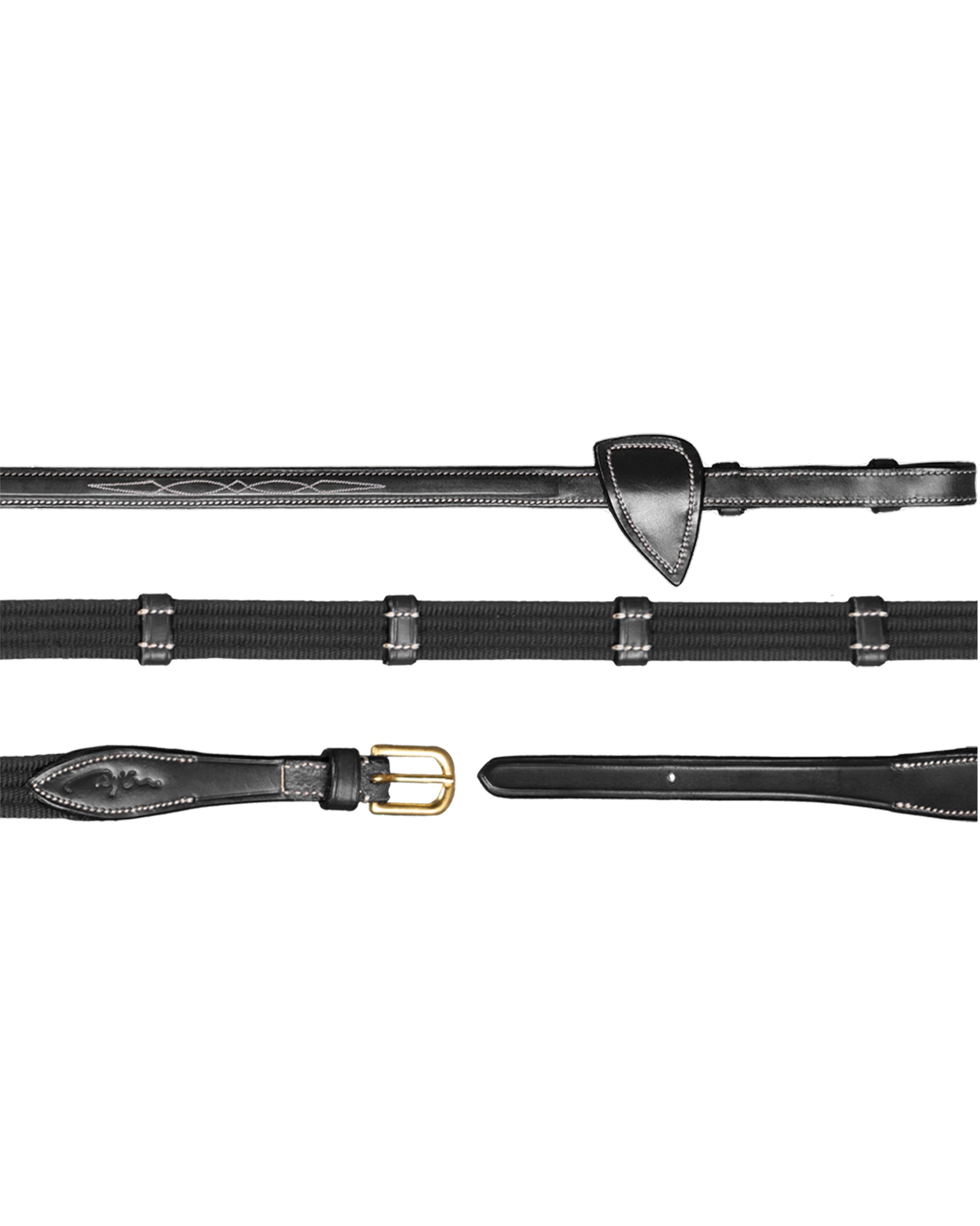 Seat belt reins 5/8 with leather bars