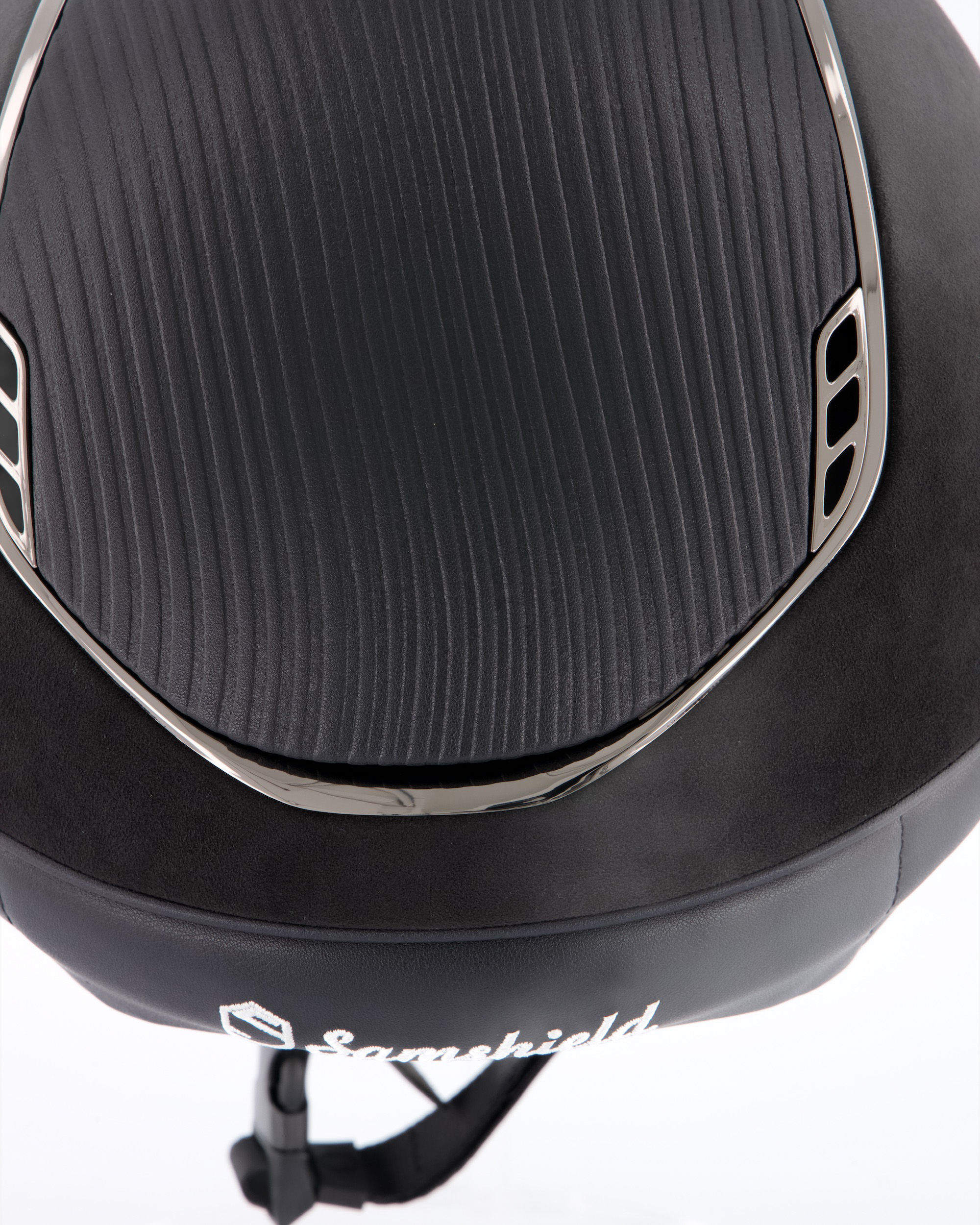 Reithelm 2.0 Premium Alcantara, Top Leather Black Chrome Black in schwarz