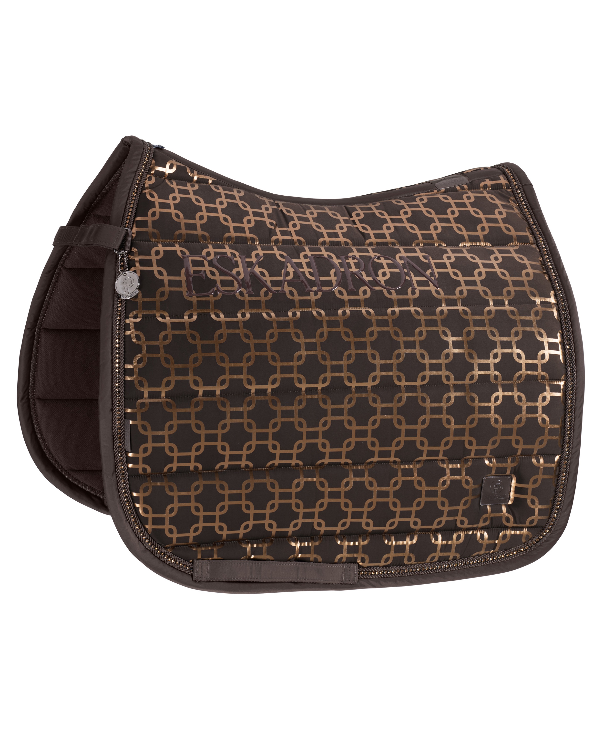 Saddle pad Glossy Chain Crystal Platinum