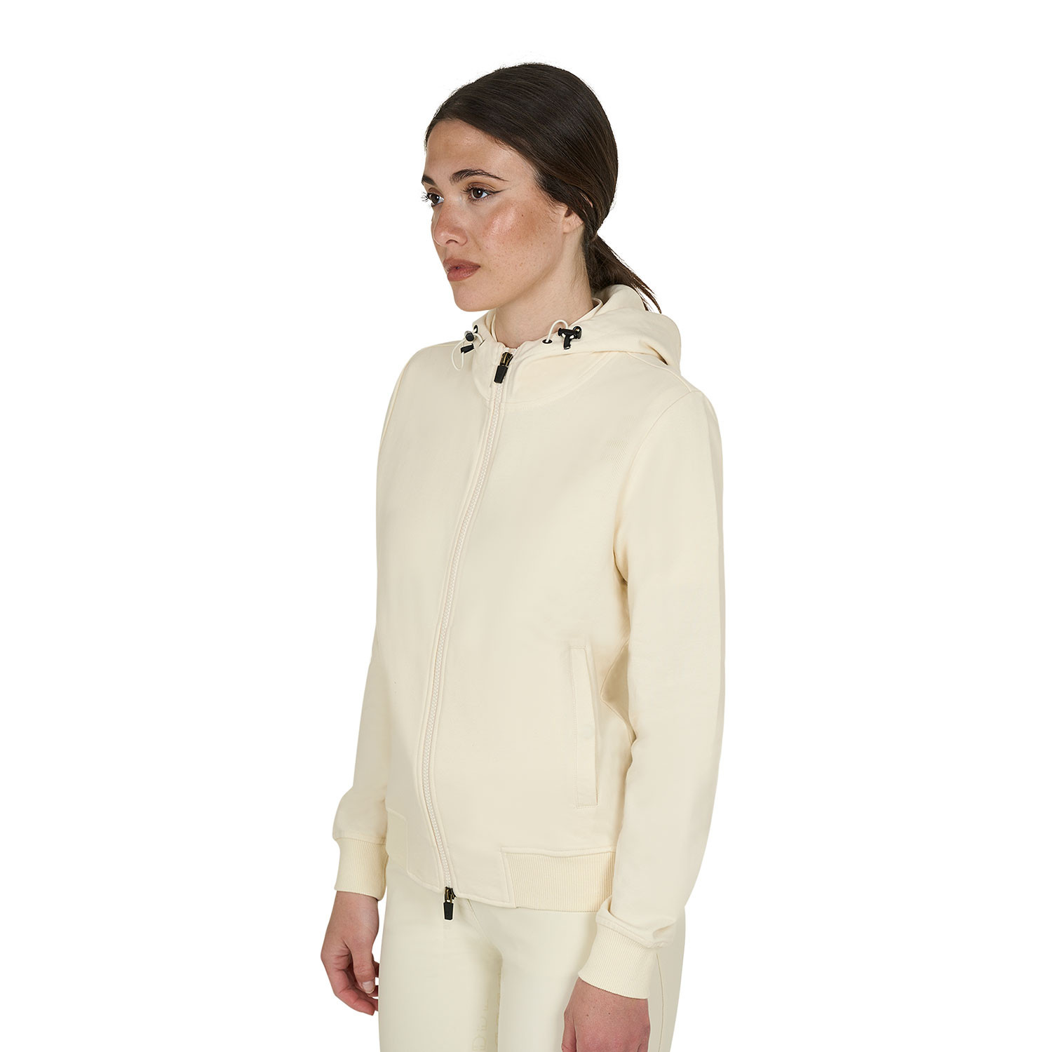 Sweatshirt für Damen mit verstellbarer Kapuze und Reißverschluss
