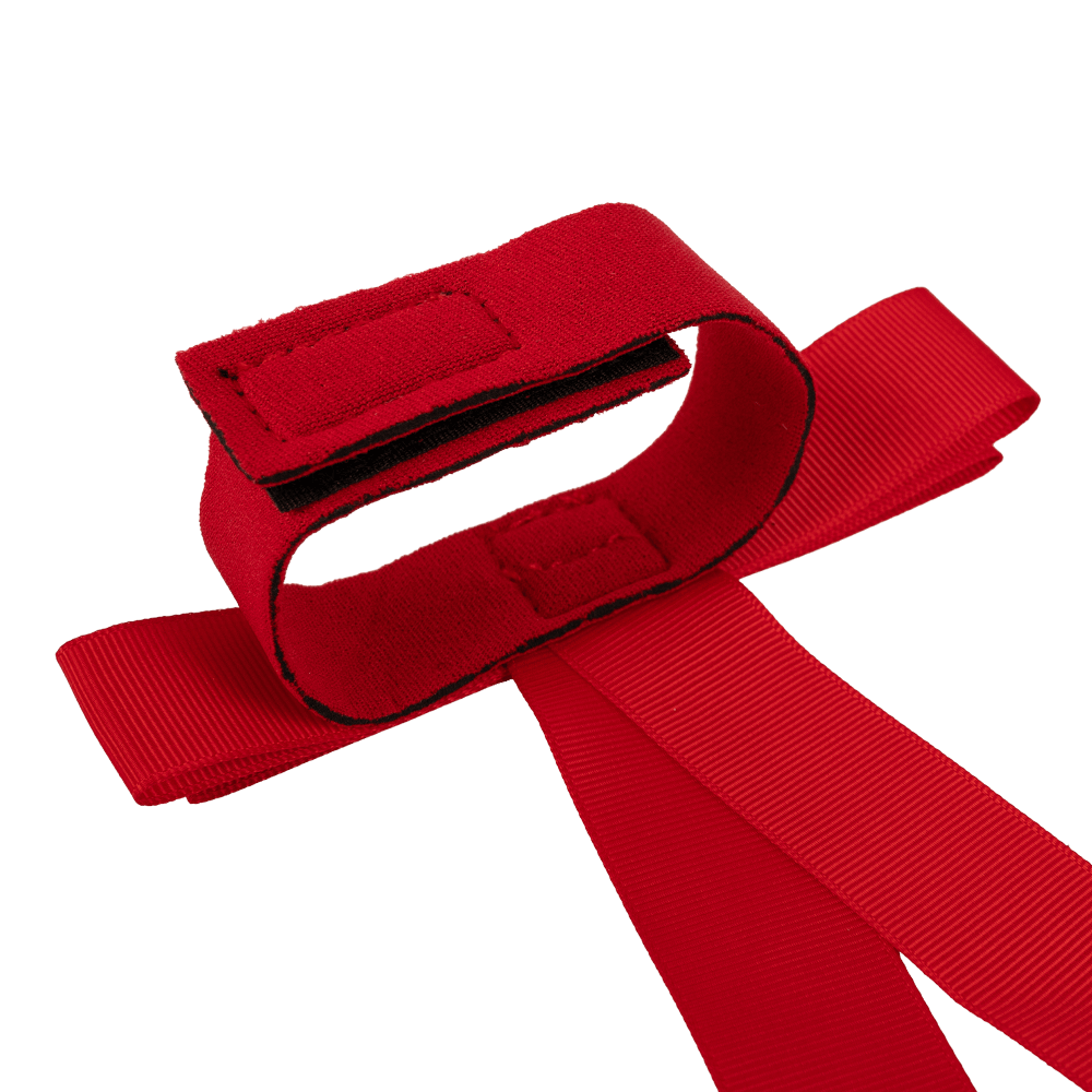 Rote Schleife mit Klettverschluss