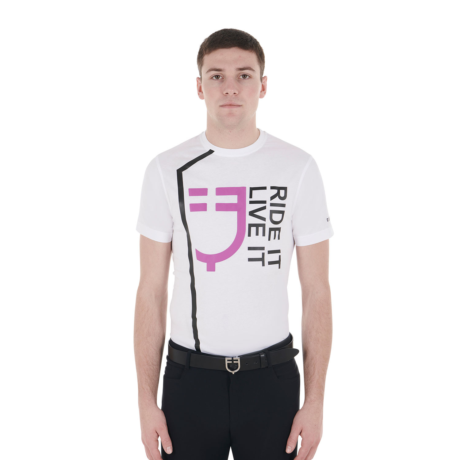 Slim-Fit-T-Shirt Ride It Live It mit Logo für Herren