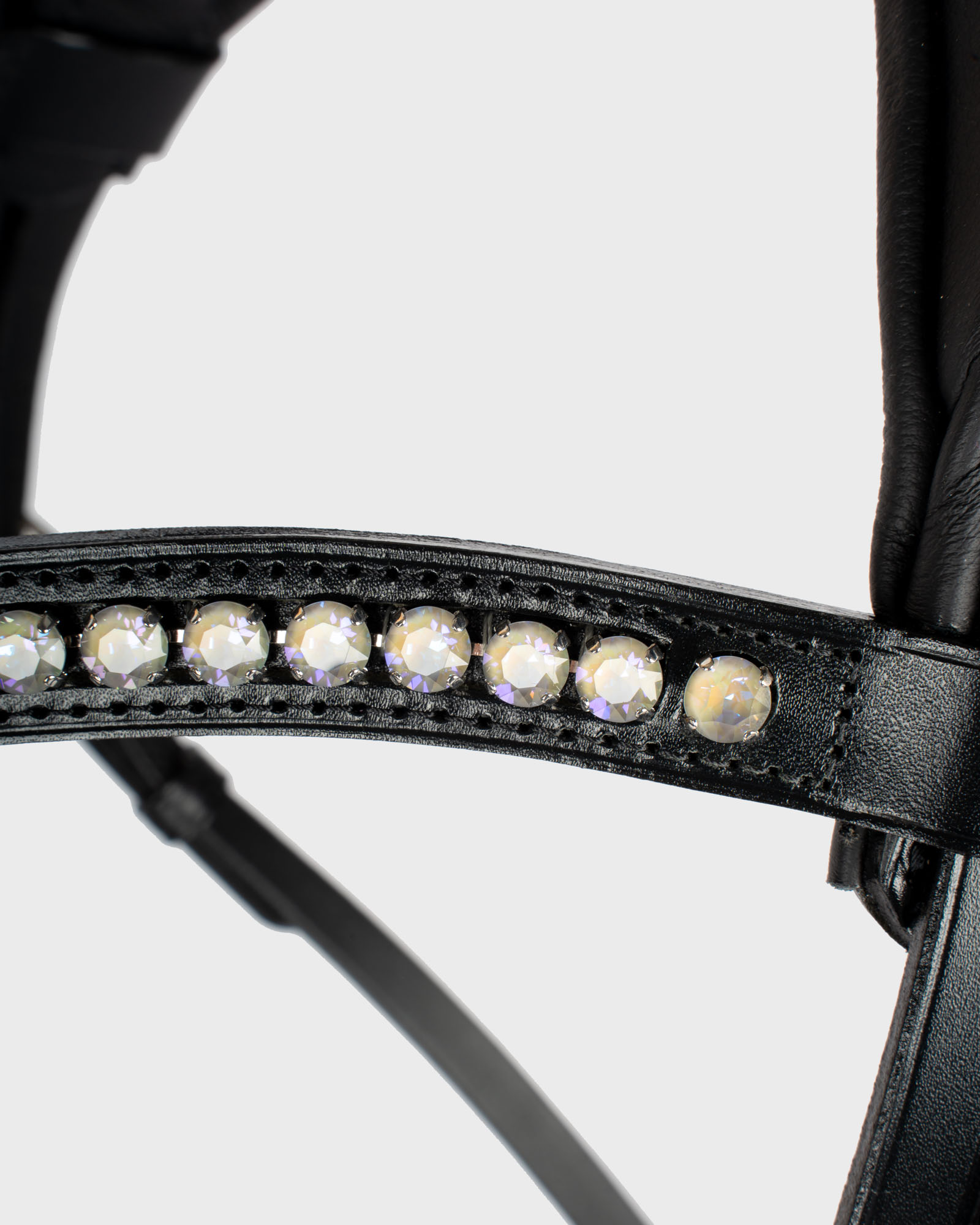 Snaffle Warendorf Feel Good, Caveson Swedish Comfort XS with patent, Browband Tiffany XL unicoloured Dark Grey incl. 16mm web reins in black