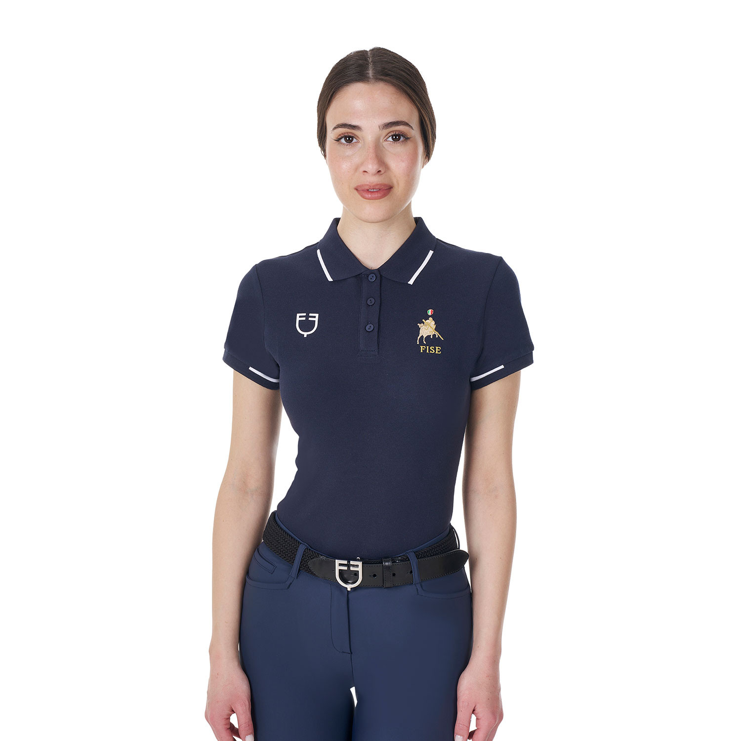 Damen-Trainingspolo mit drei Knöpfen X FISE