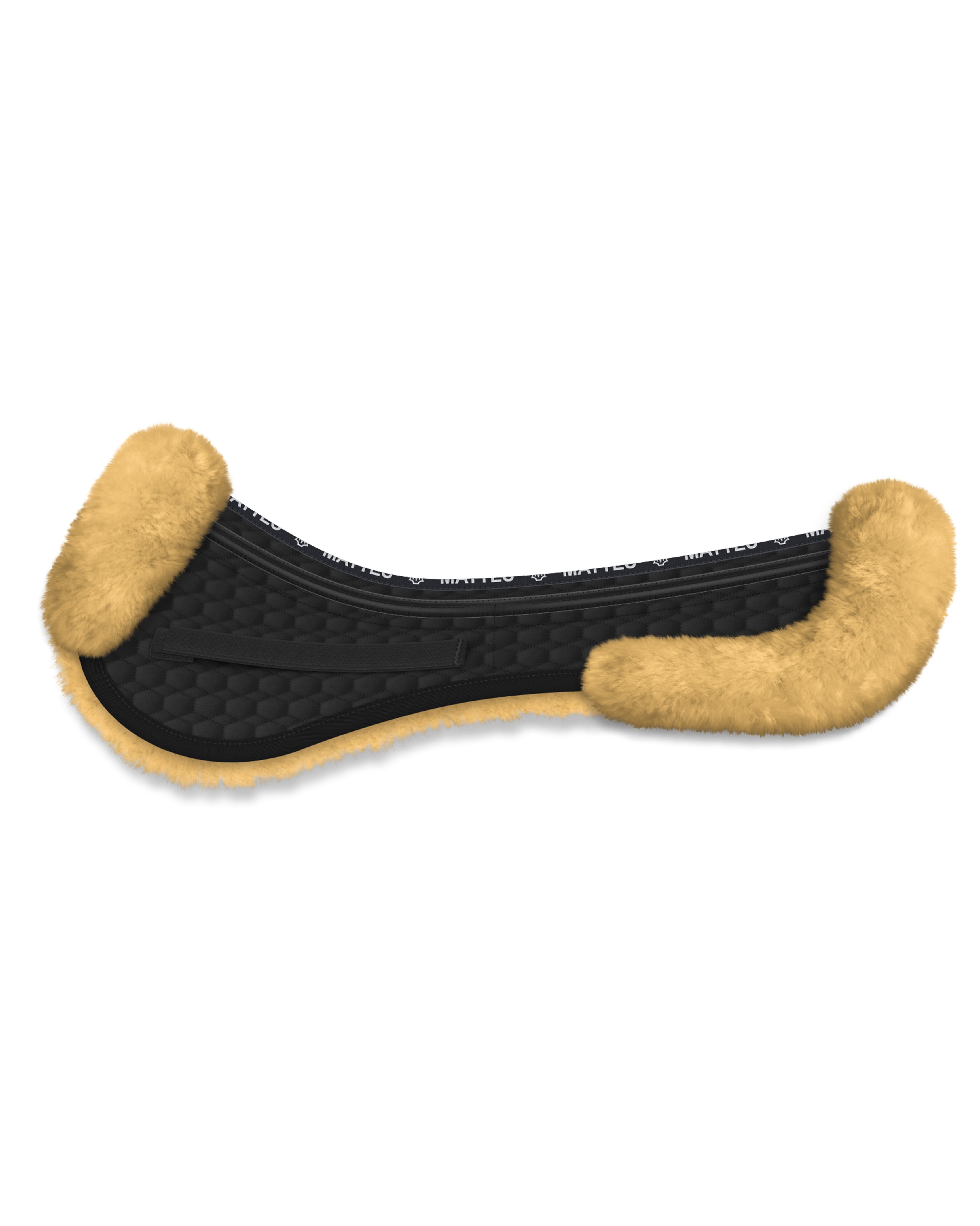 Saddle pad correction lambskin with fur edge, jumping in black/nature