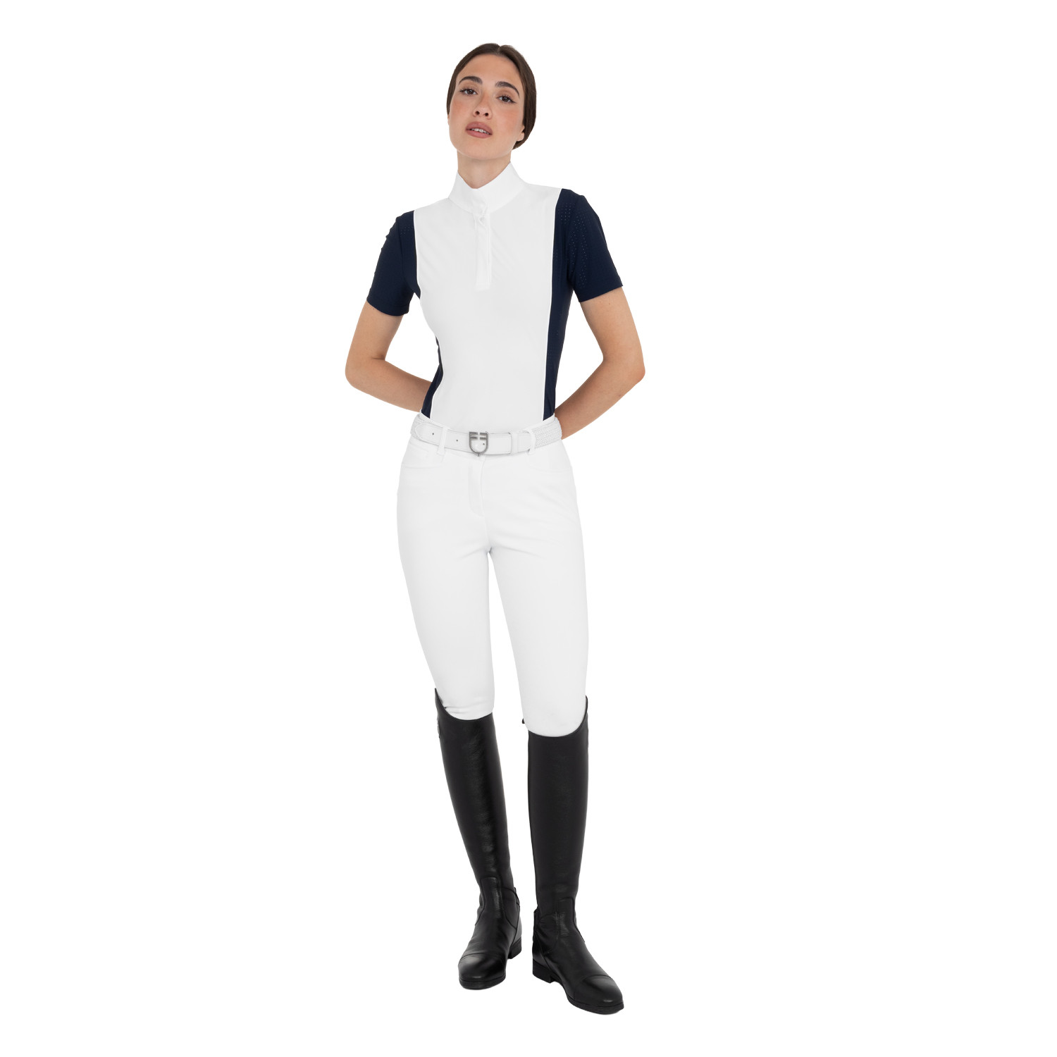 Damen-Turnierpolo kurzarm mit Mesh-Einsätzen