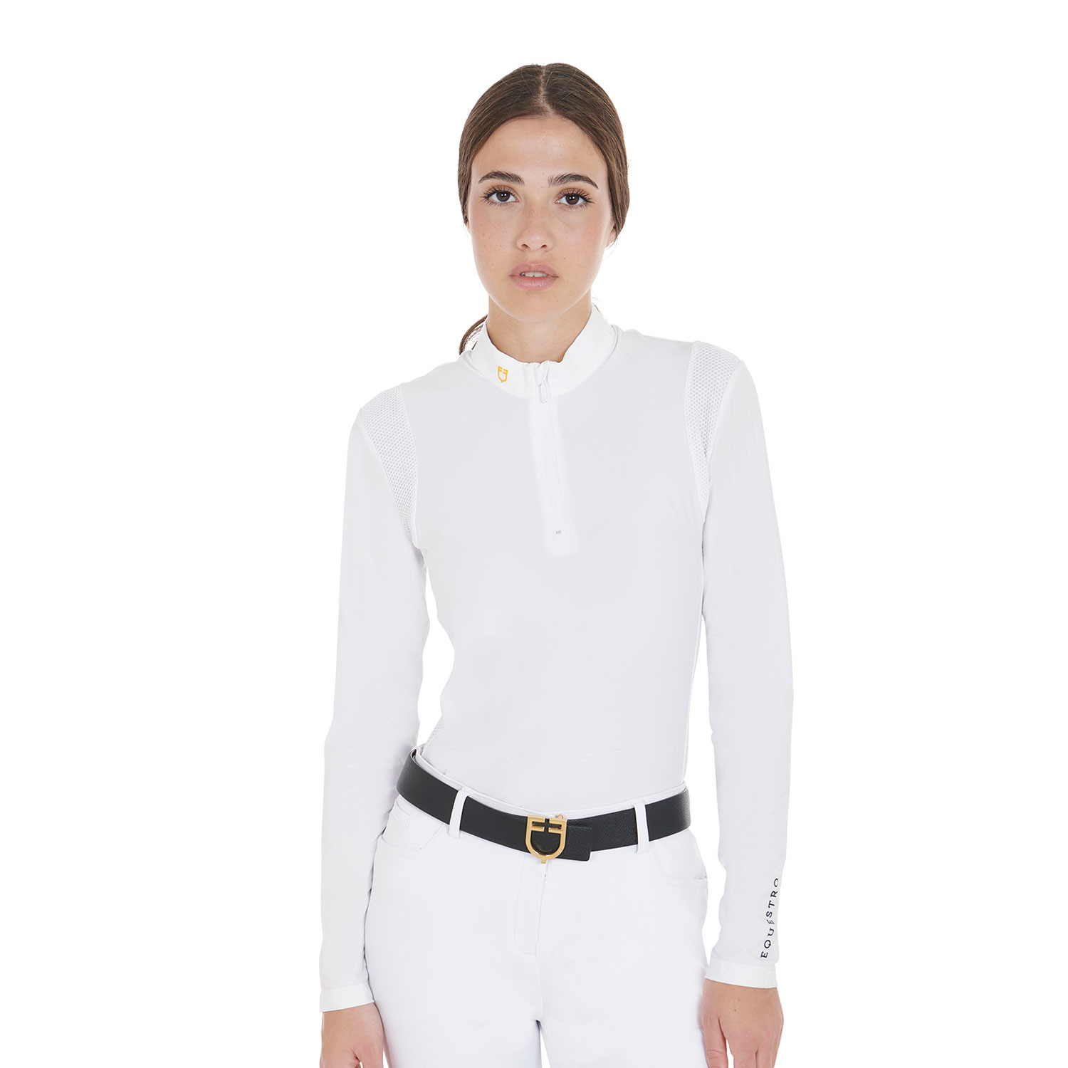 Tailliertes Damen-Poloshirt aus technischem Gewebe