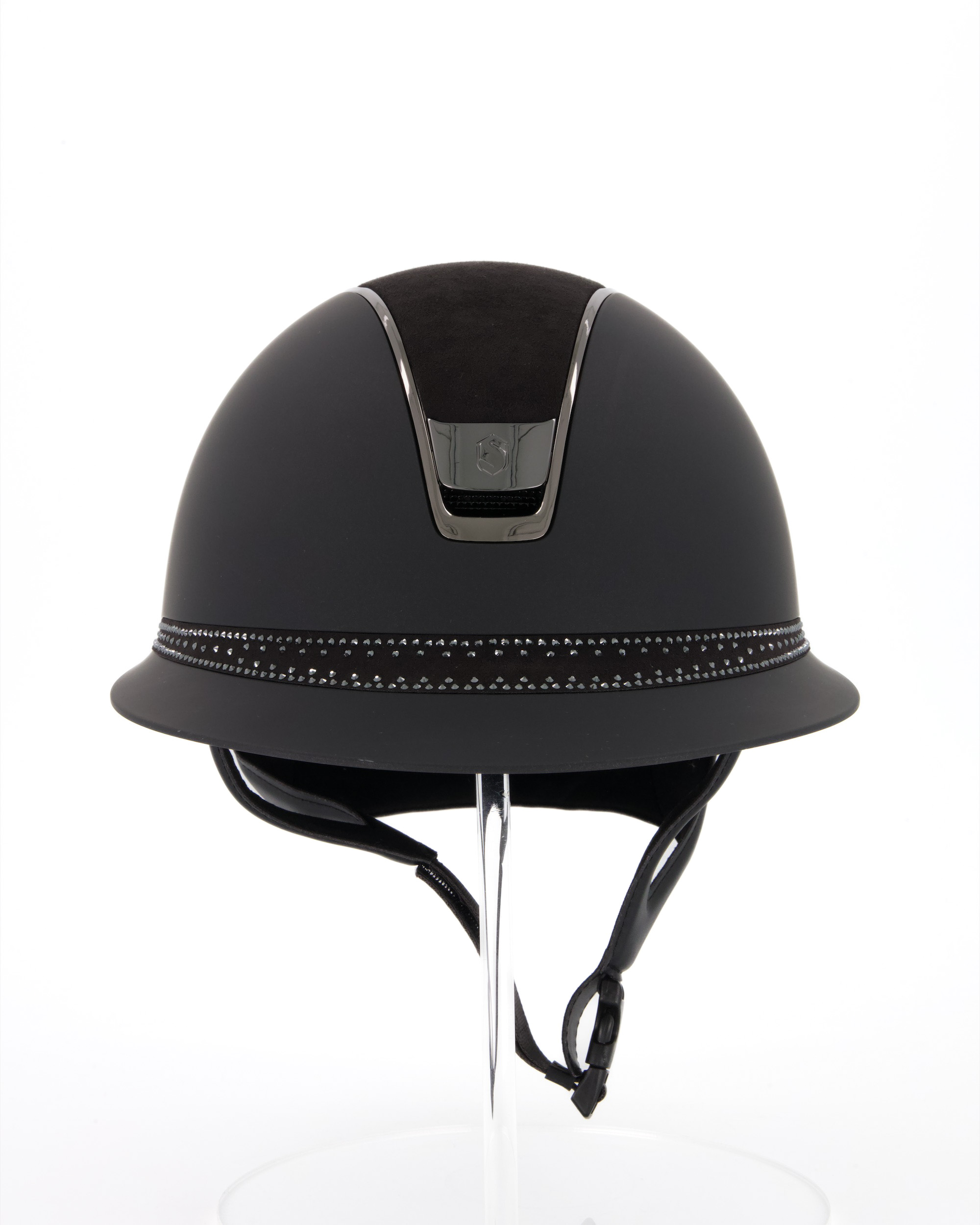 Reithelm 2.0 Miss Shield Shadomatt Black,Top Alcantara Black, Frontal Band Tiara Black, Trim Black Chrome, Blason Black Chrome in schwarz