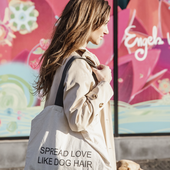 Dog Hairs carrier bag in beige